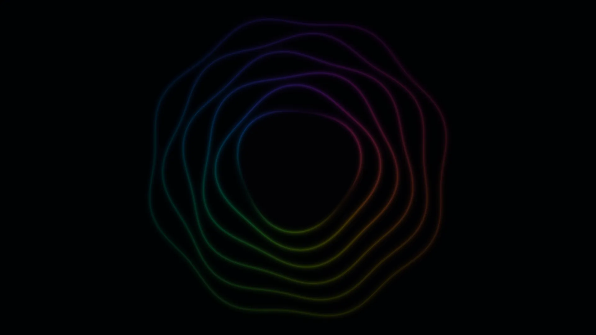 Concentric neon contours in a dark field — neon contours wallpaper at 3840x2160