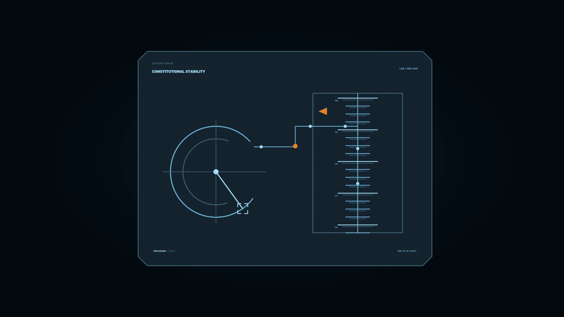 Geometric interface with circular control diagram — geometric interface wallpaper at 3840x2160