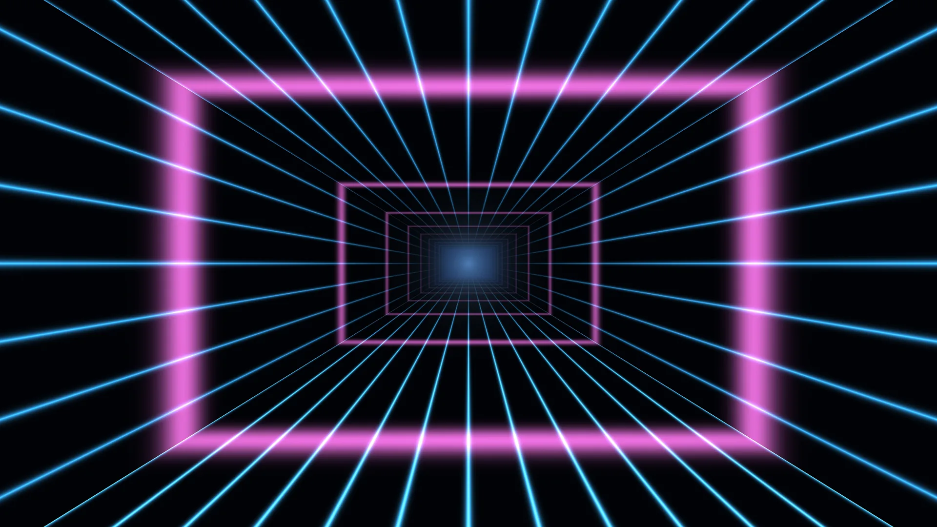 Neon blue lines through a magenta tunnel — neon tunnel wallpaper at 3840x2160