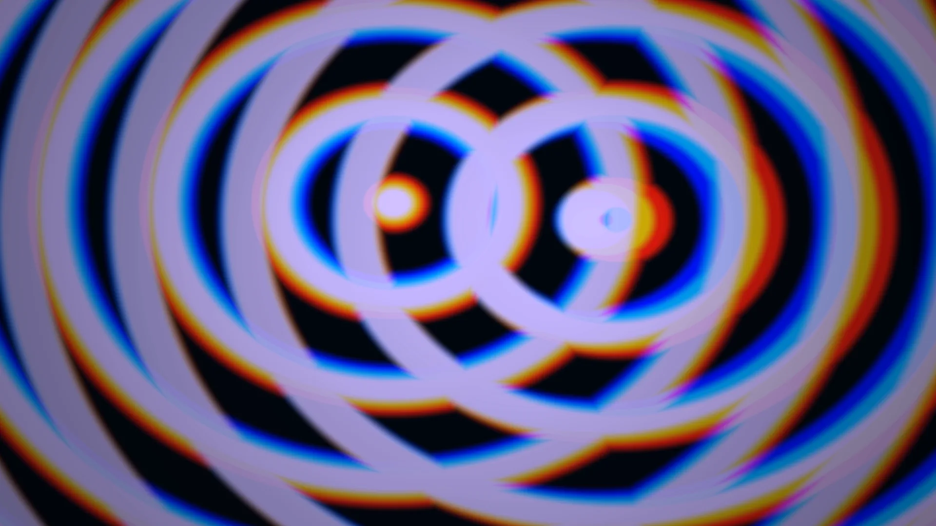 Interlocking lavender rings in electric colour — concentric rings wallpaper at 3840x2160
