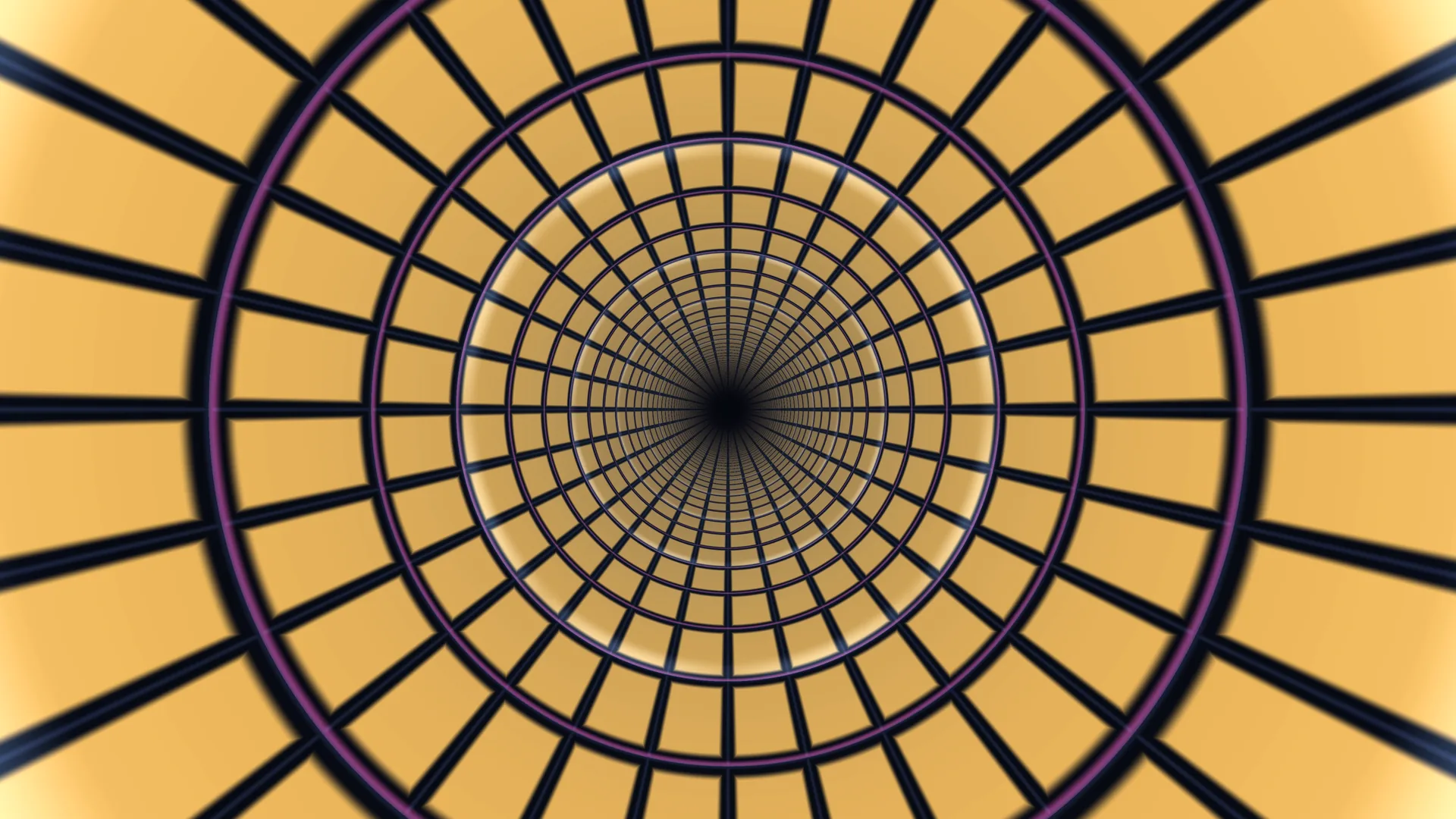 Golden radial grid converging into a dark center — radial grid wallpaper at 3840x2160