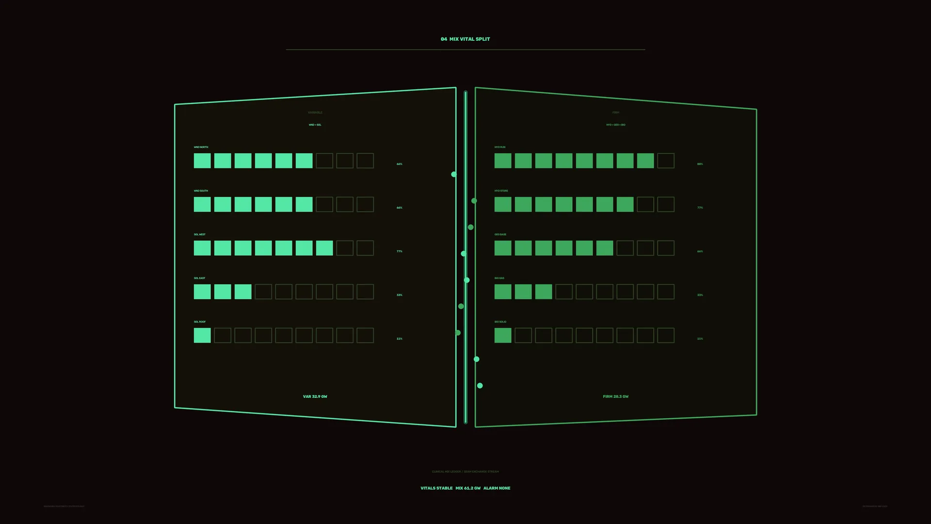 Emerald Vitality Grid on a Dark Field — diagnostic grid wallpaper at 3840x2160