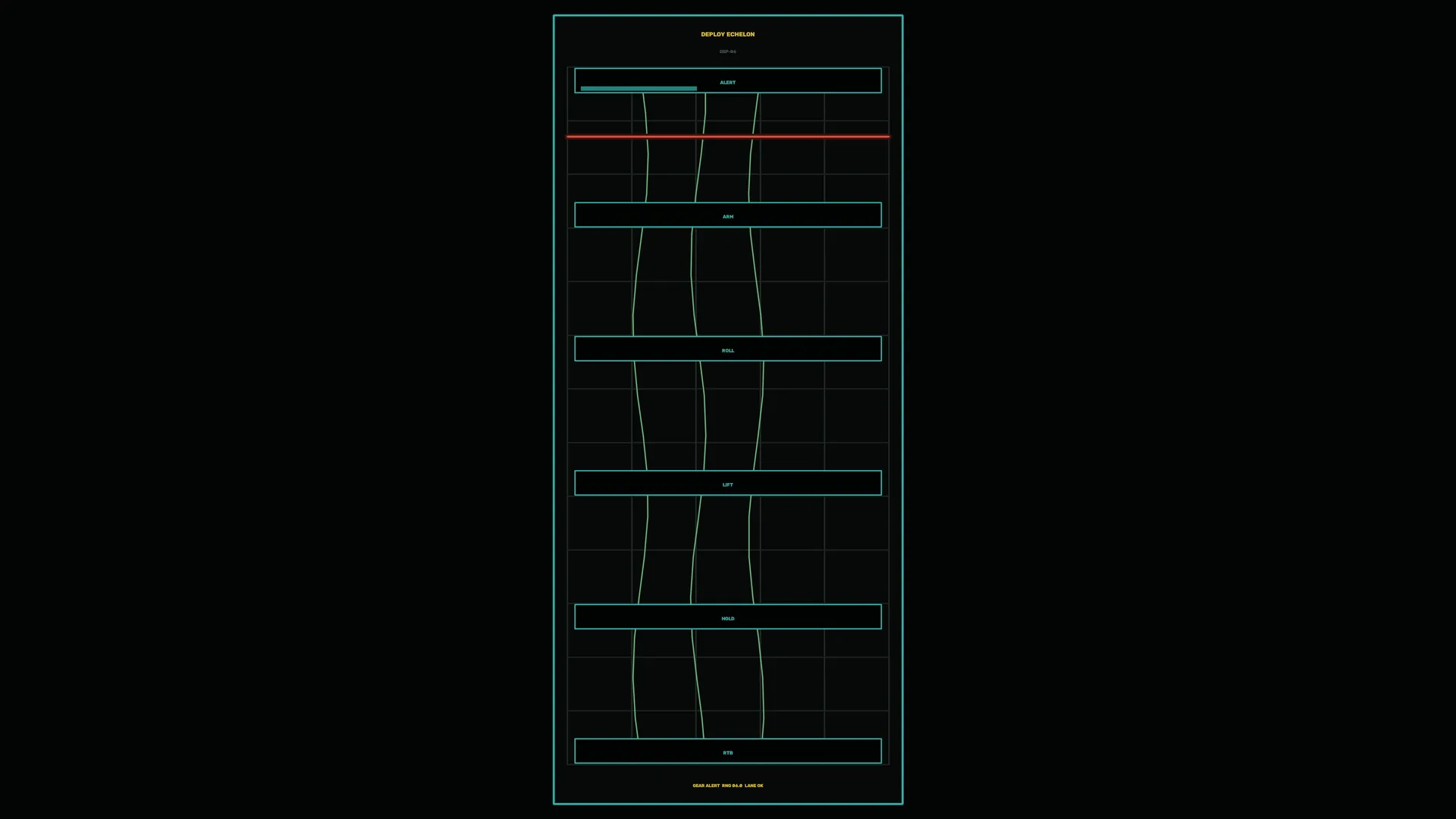 Neon control grid with red alert line — control panel wallpaper at 3840x2160