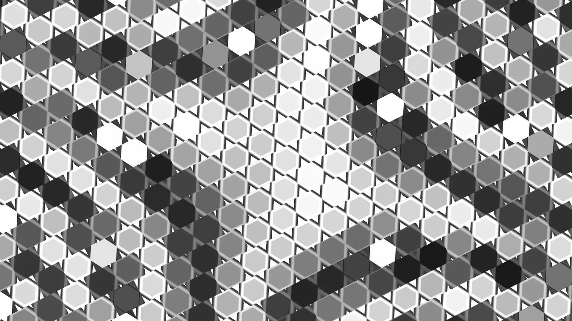 Monochrome hexagonal lattice of faceted forms — hexagonal lattice wallpaper at 3840x2160