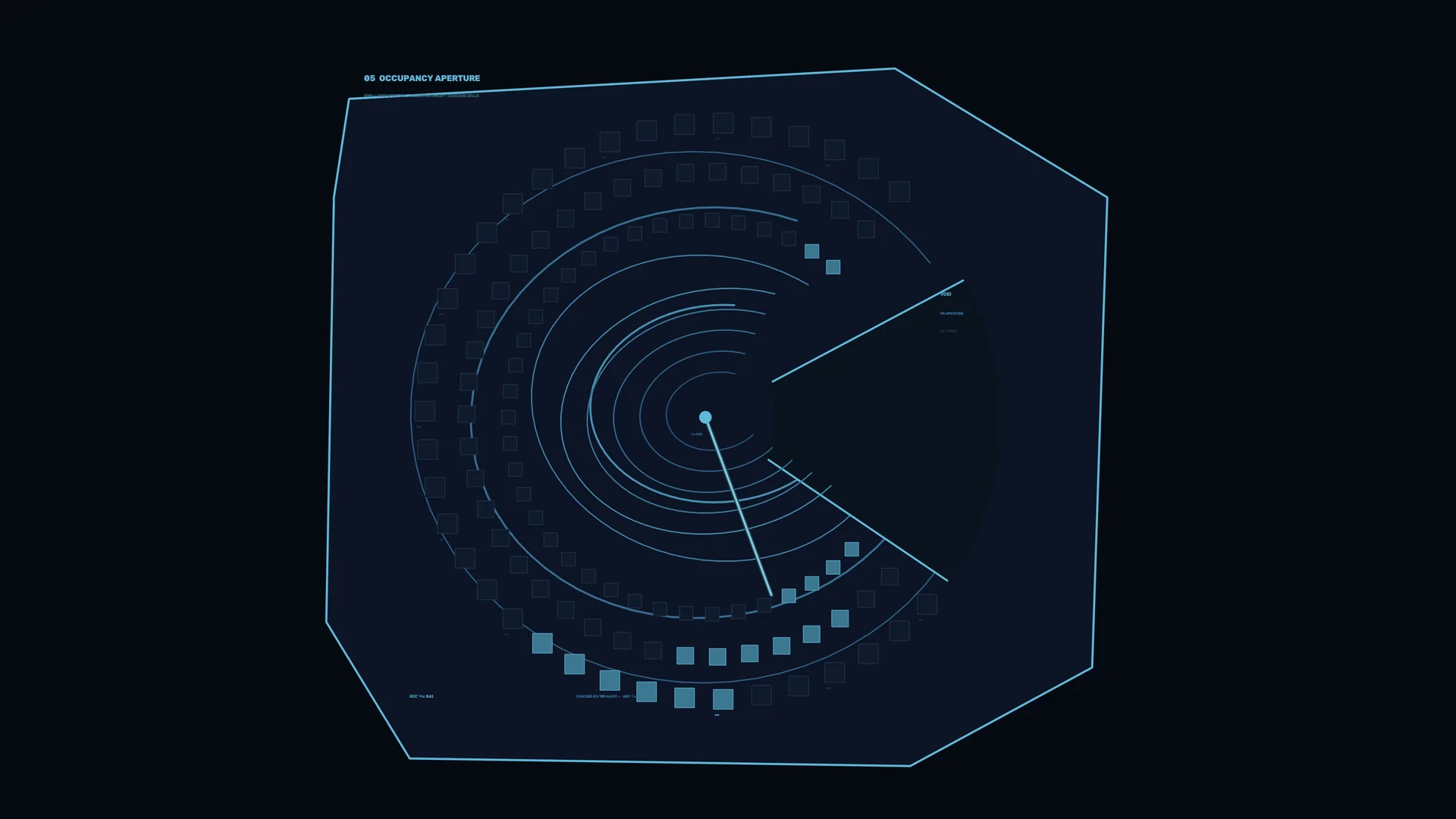 Cyan orbital diagram on a midnight field — orbital diagram wallpaper at 3840x2160