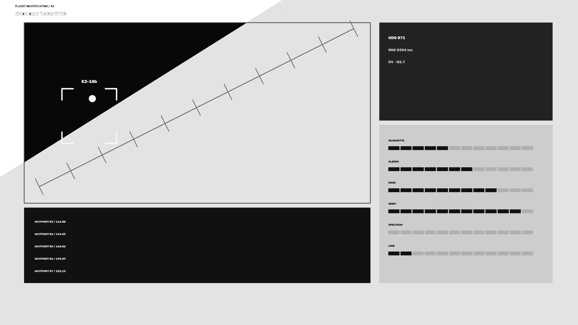 Exoplanet targeter in monochrome geometric form — exoplanet wallpaper at 3840x2160