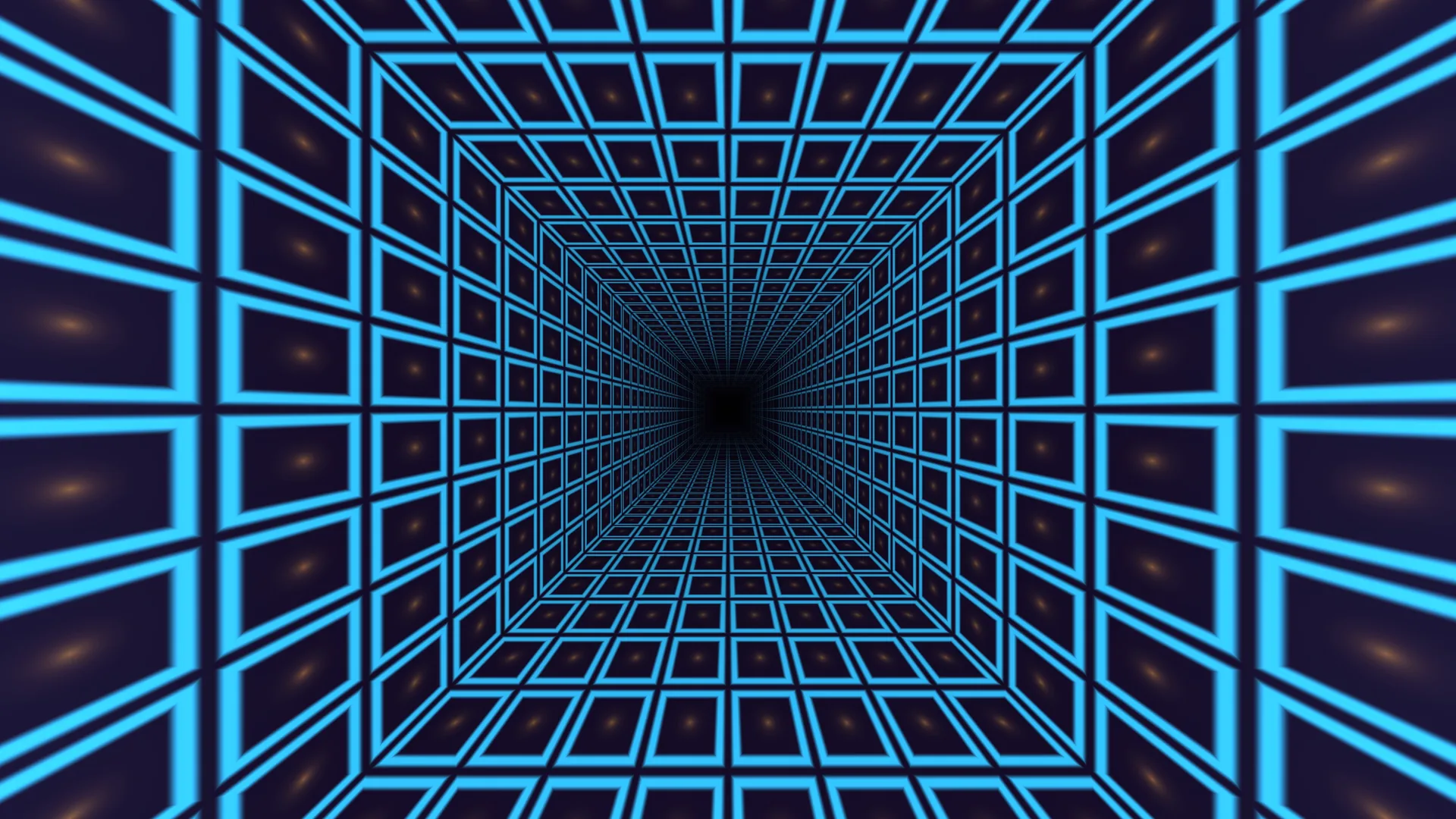 Cyan lattice tunnel in deep violet space — cyan wallpaper at 3840x2160