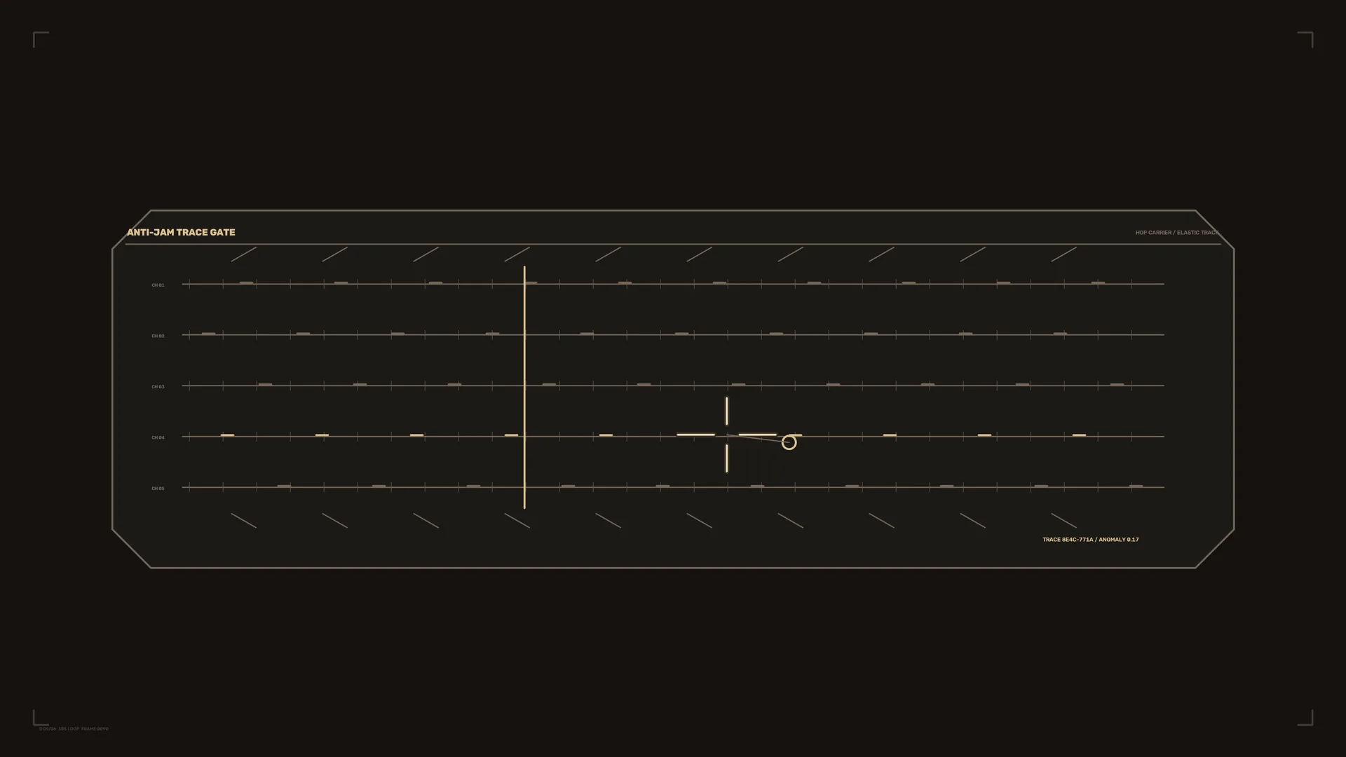 Minimalist amber signal chart on a dark field — signal chart wallpaper at 3840x2160
