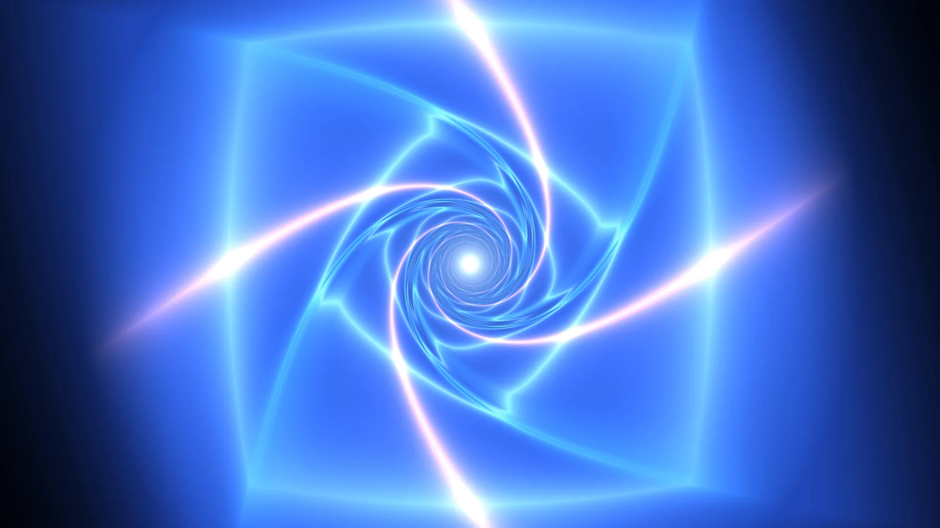 Blue luminous spiral with a radiant central core — blue wallpaper at 3840x2160