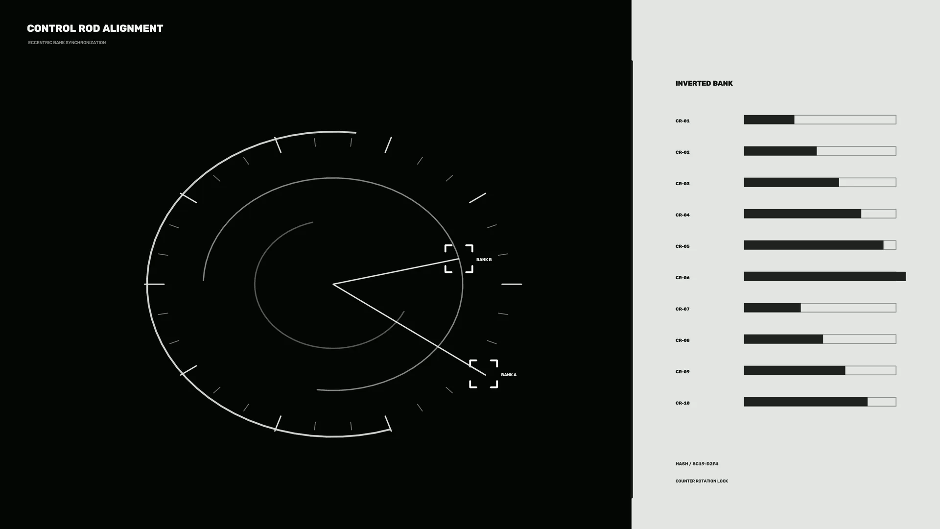 Control rod alignment diagram in black and white — control rod wallpaper at 3840x2160