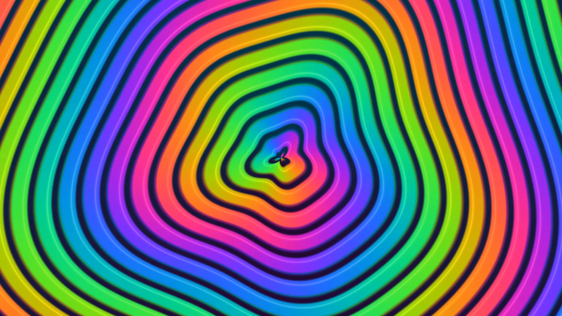 Rainbow contour bands around a central form — rainbow wallpaper at 3840x2160