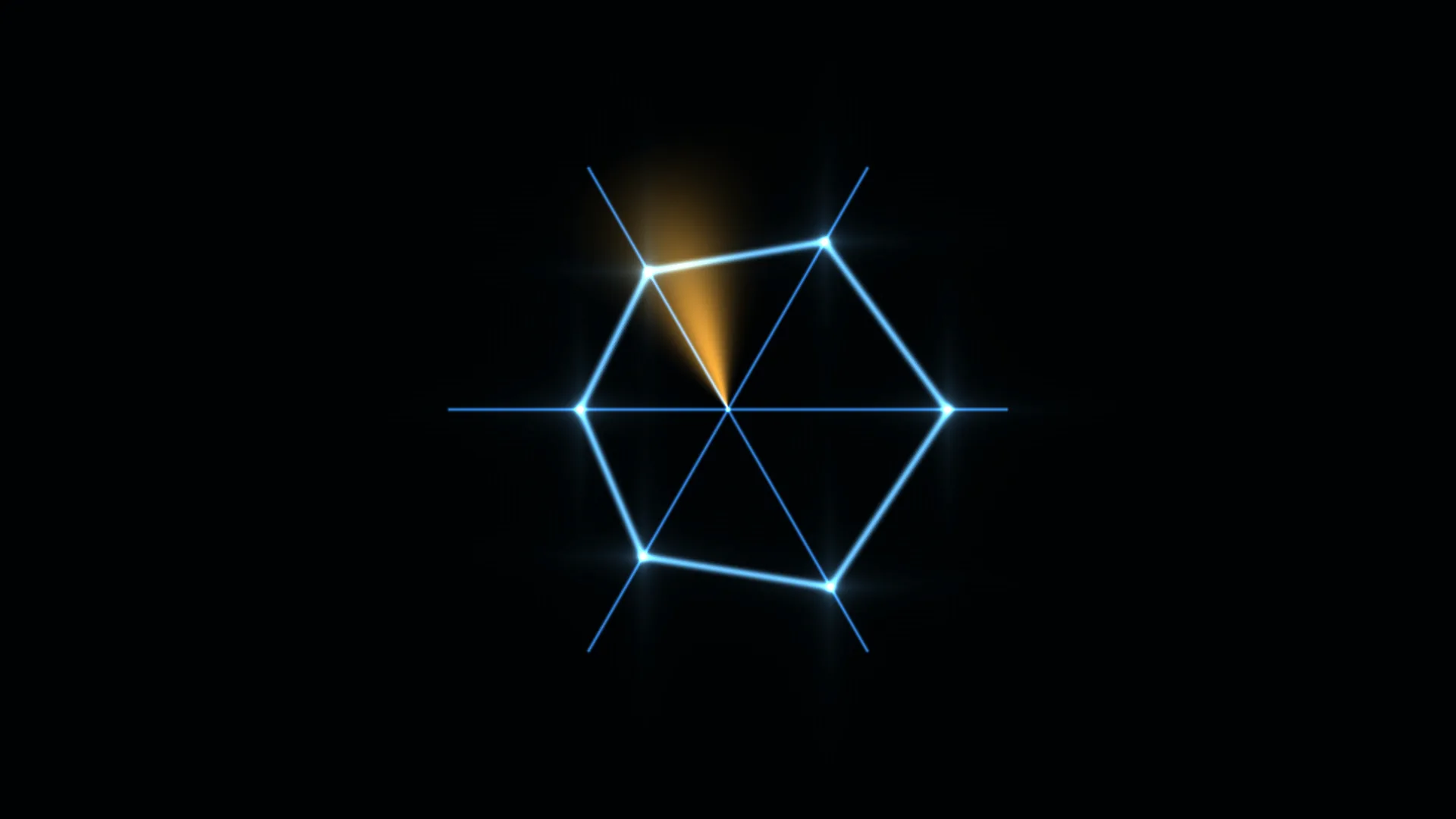 Blue geometric constellation on a dark field — geometric constellation wallpaper at 3840x2160