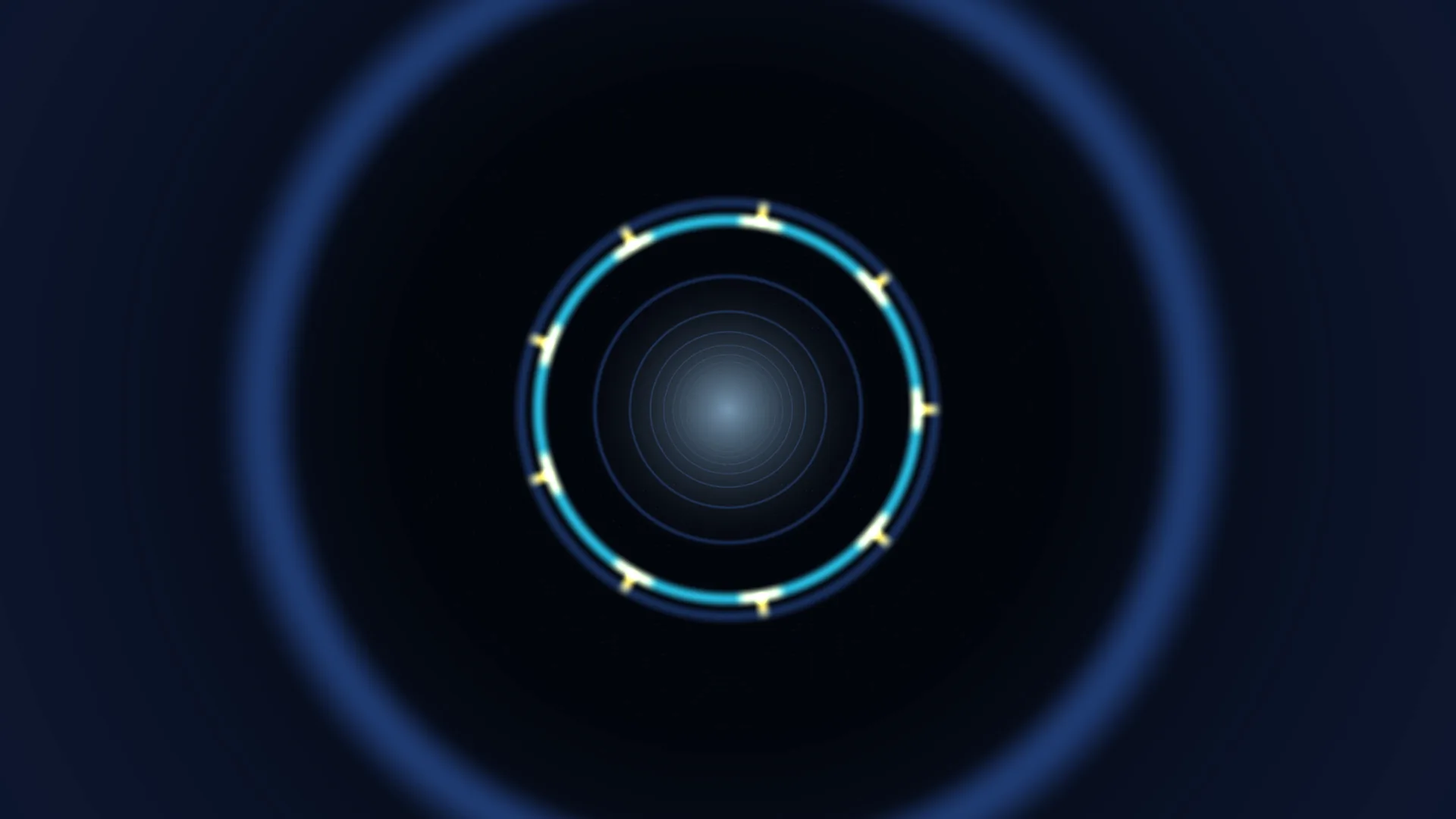 Concentric blue rings with a luminous center — concentric rings wallpaper at 3840x2160
