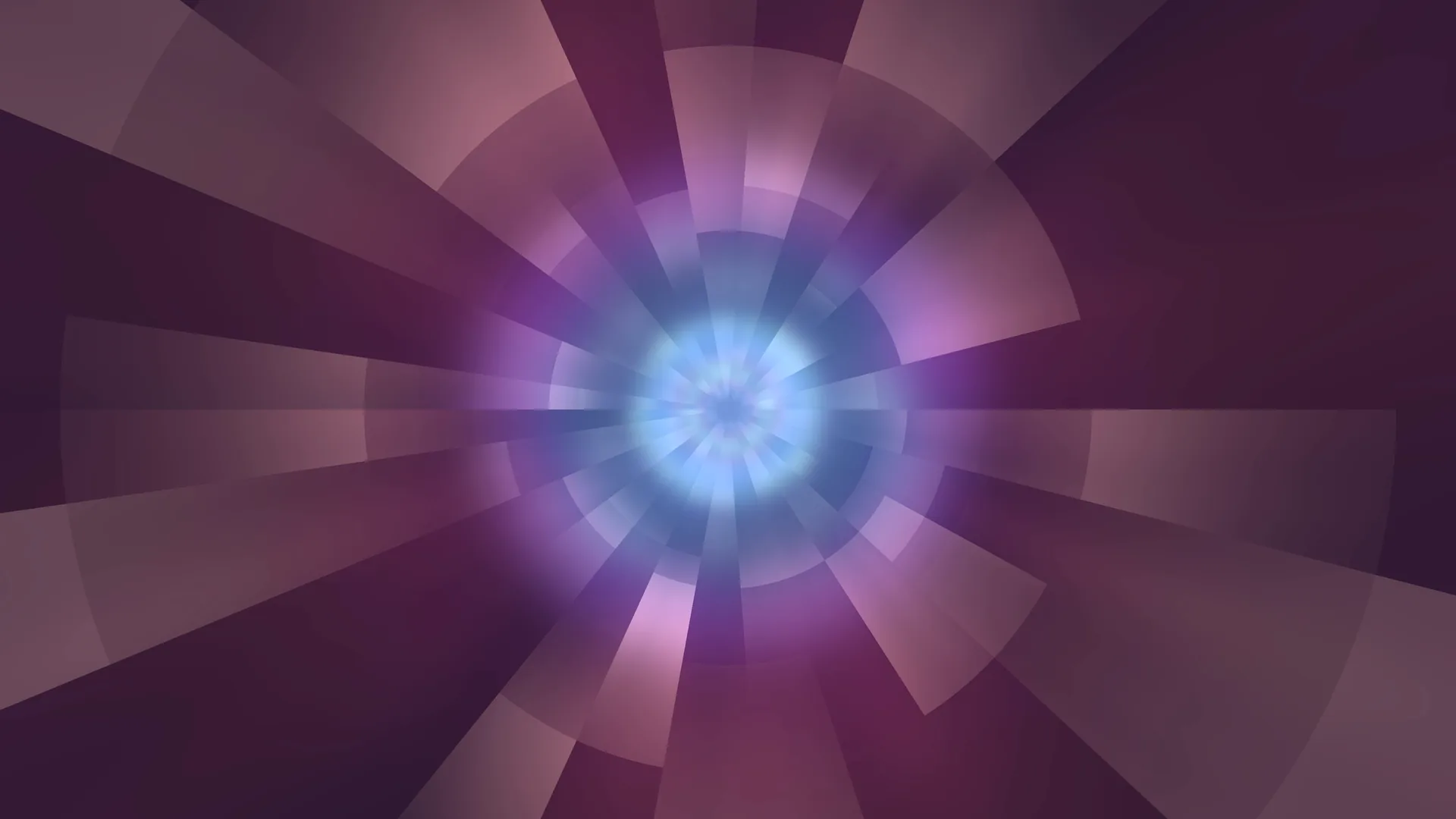 Violet radial geometry with a blue luminous centre — radial geometry wallpaper at 3840x2160