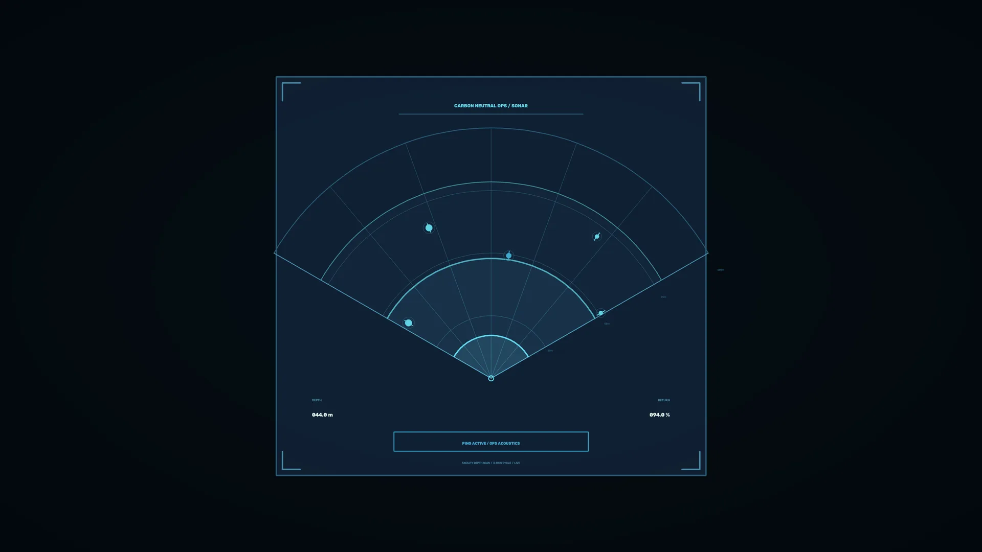 Cyan Sonar Geometry on a Midnight Field — sonar wallpaper at 3840x2160