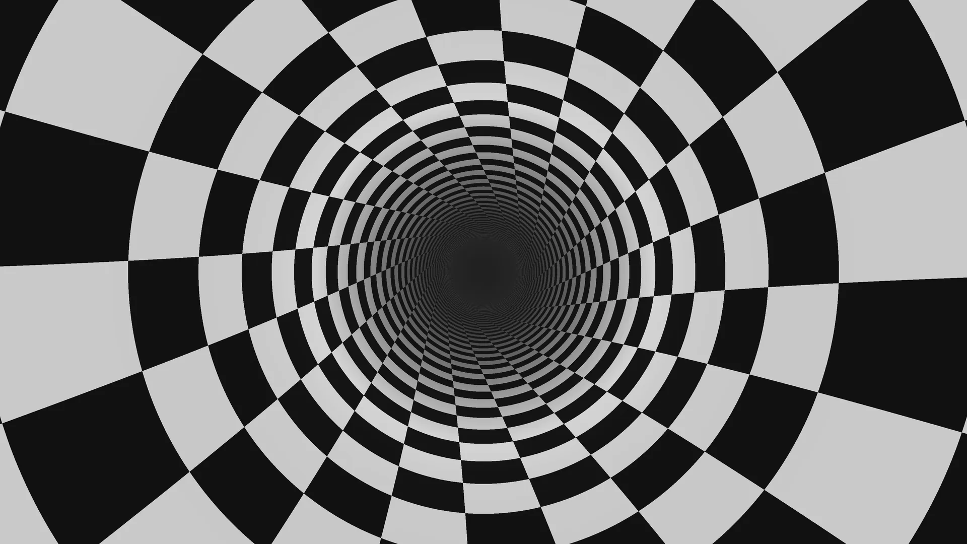 Black and gray concentric checkerboard vortex — checkerboard wallpaper at 3840x2160
