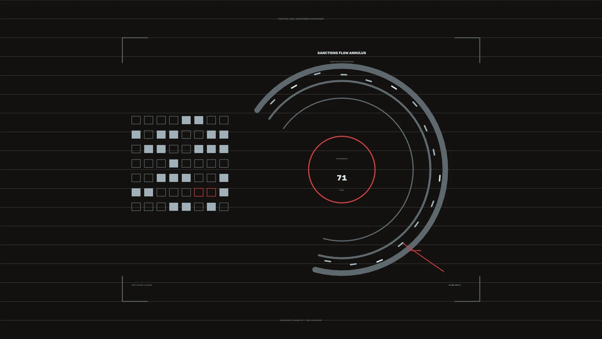 Concentric interface arcs with red index ring — interface wallpaper at 3840x2160