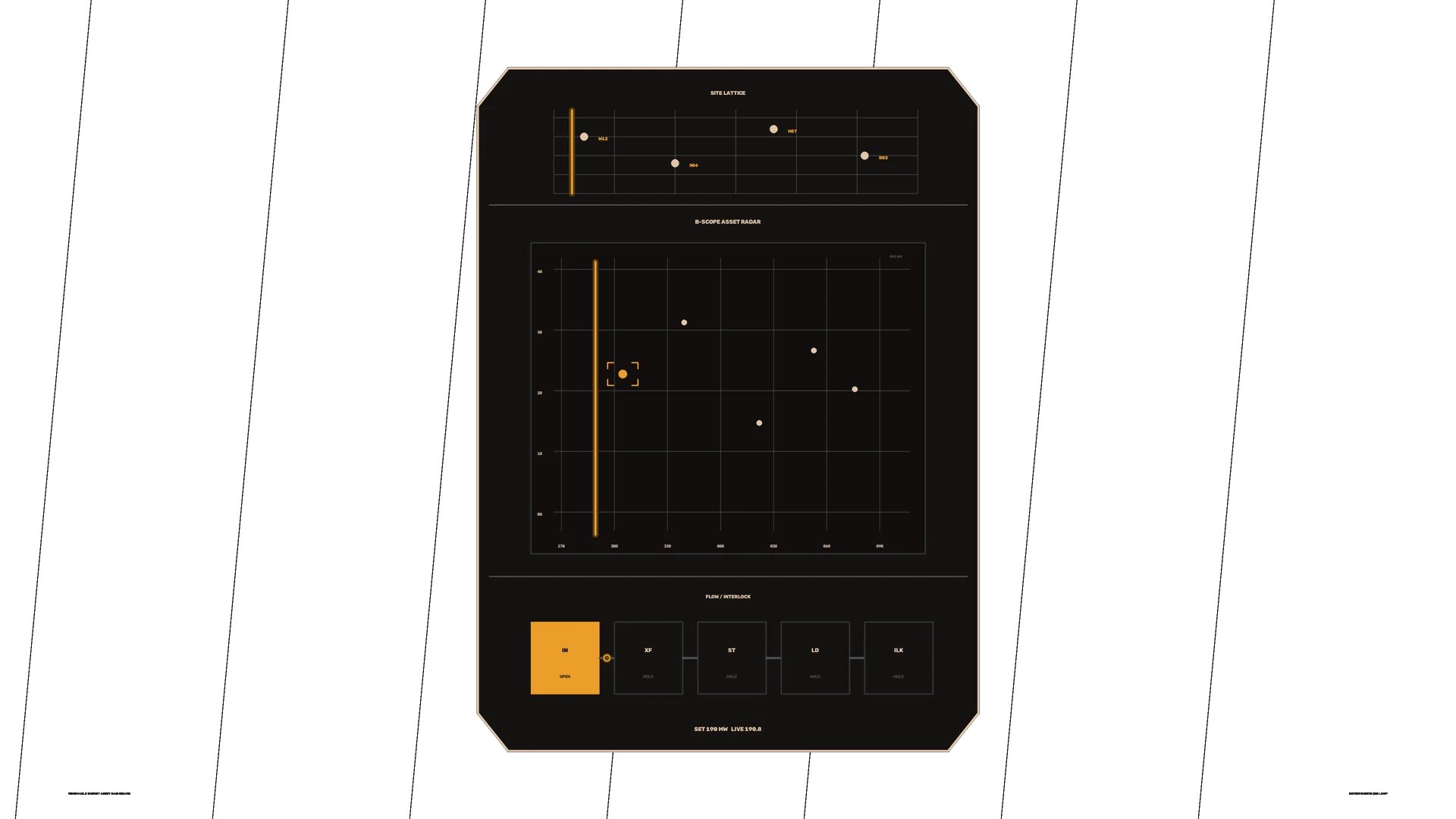 Amber Radar Interface on a Black Field — radar interface wallpaper at 3840x2160