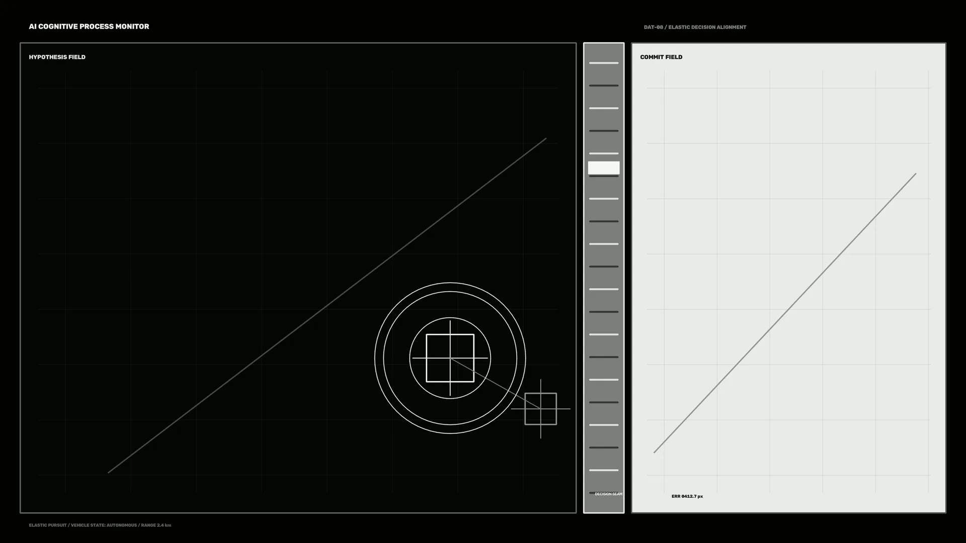 Monochrome cognitive process interface with grid geometry — interface wallpaper at 3840x2160