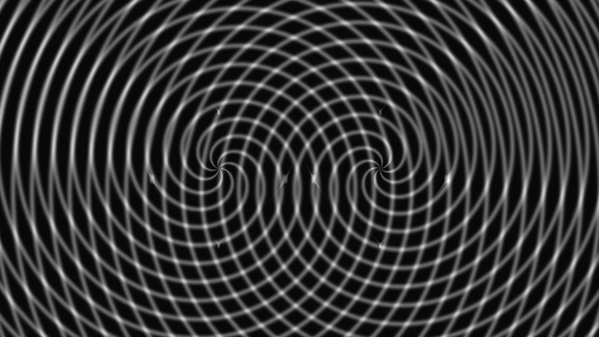 White lattice waves across a black field — concentric waves wallpaper at 3840x2160