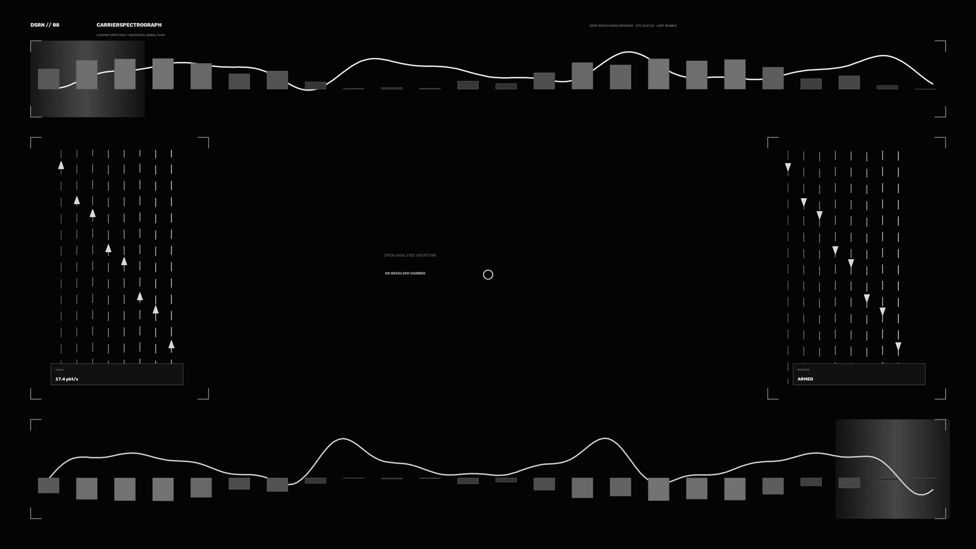 Monochrome carrier spectrograph interface — carrier spectrograph wallpaper at 3840x2160
