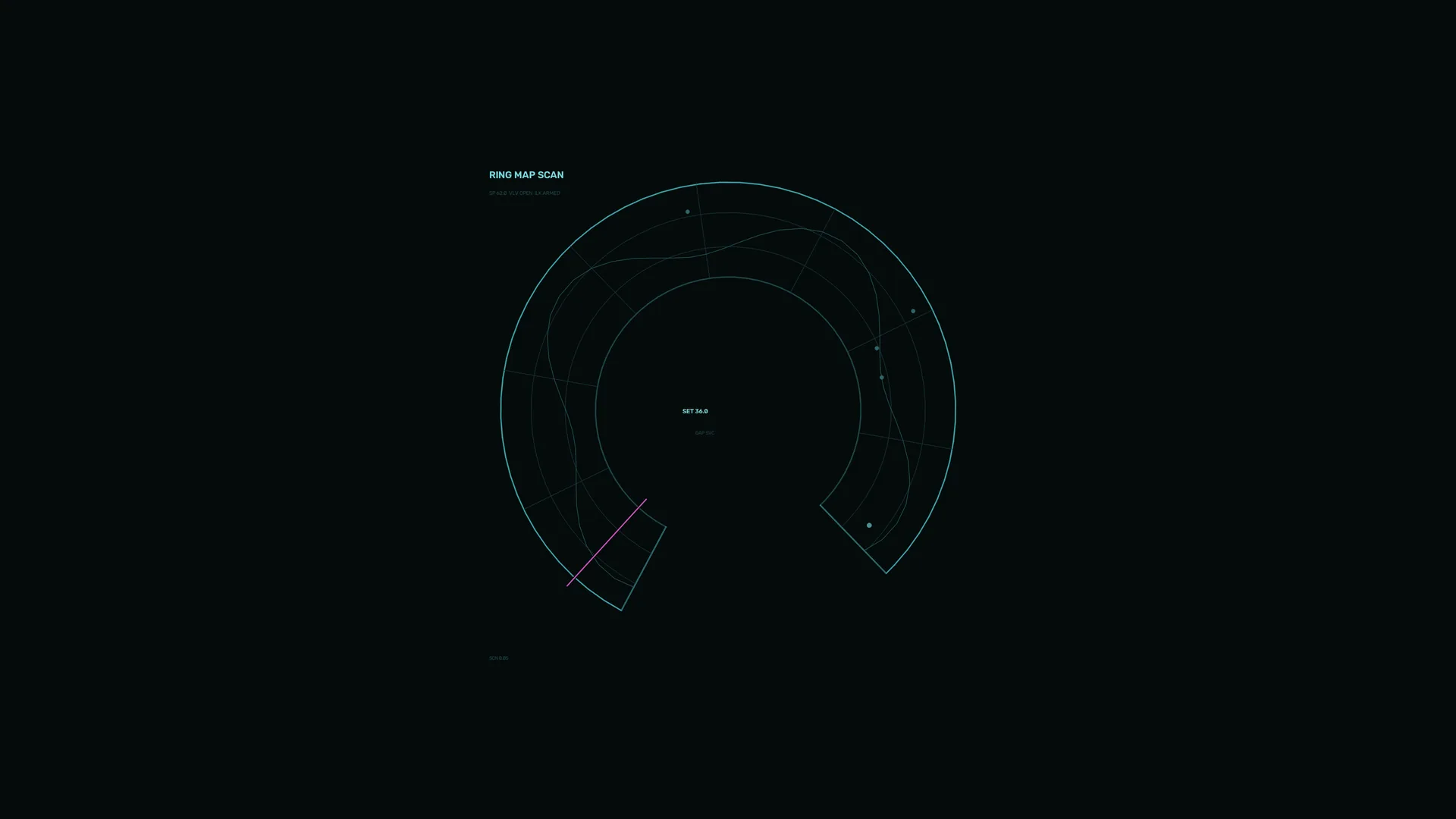 Teal orbital diagram with magenta vector line — orbital diagram wallpaper at 3840x2160