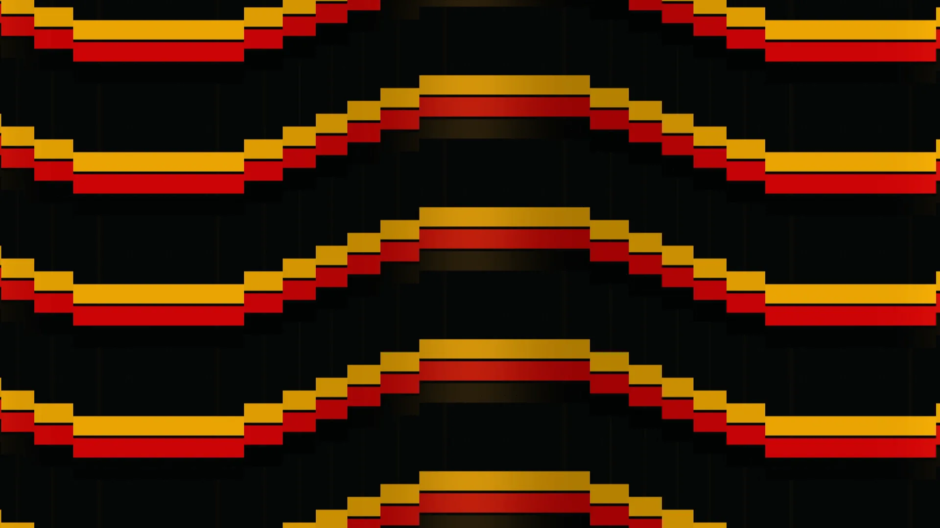 Pixel arches in amber and red on black — pixel art wallpaper at 3840x2160