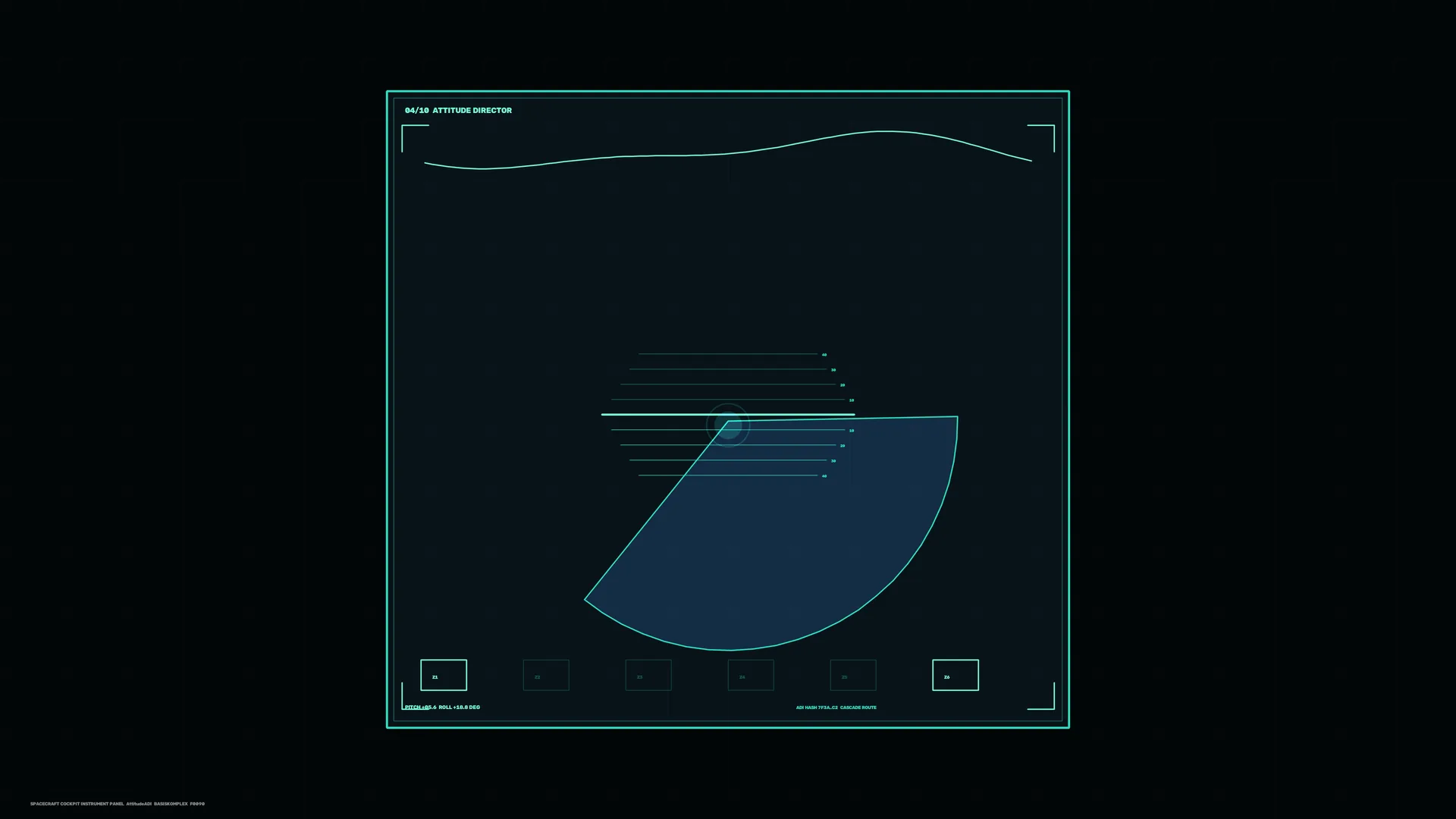 Cyan Attitude Director on a Dark Grid — attitude director wallpaper at 3840x2160