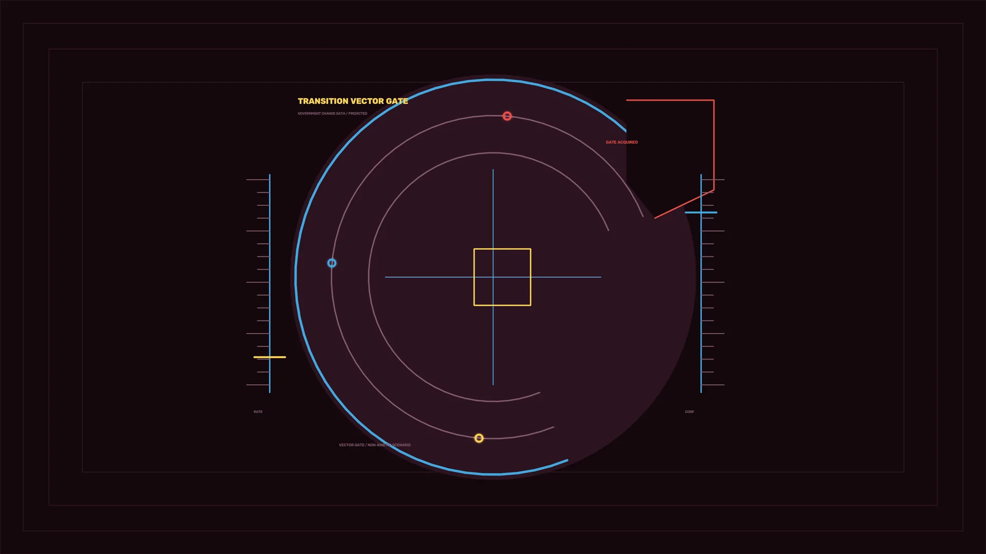 Orbital vector diagram in neon blue and amber — orbital diagram wallpaper at 3840x2160