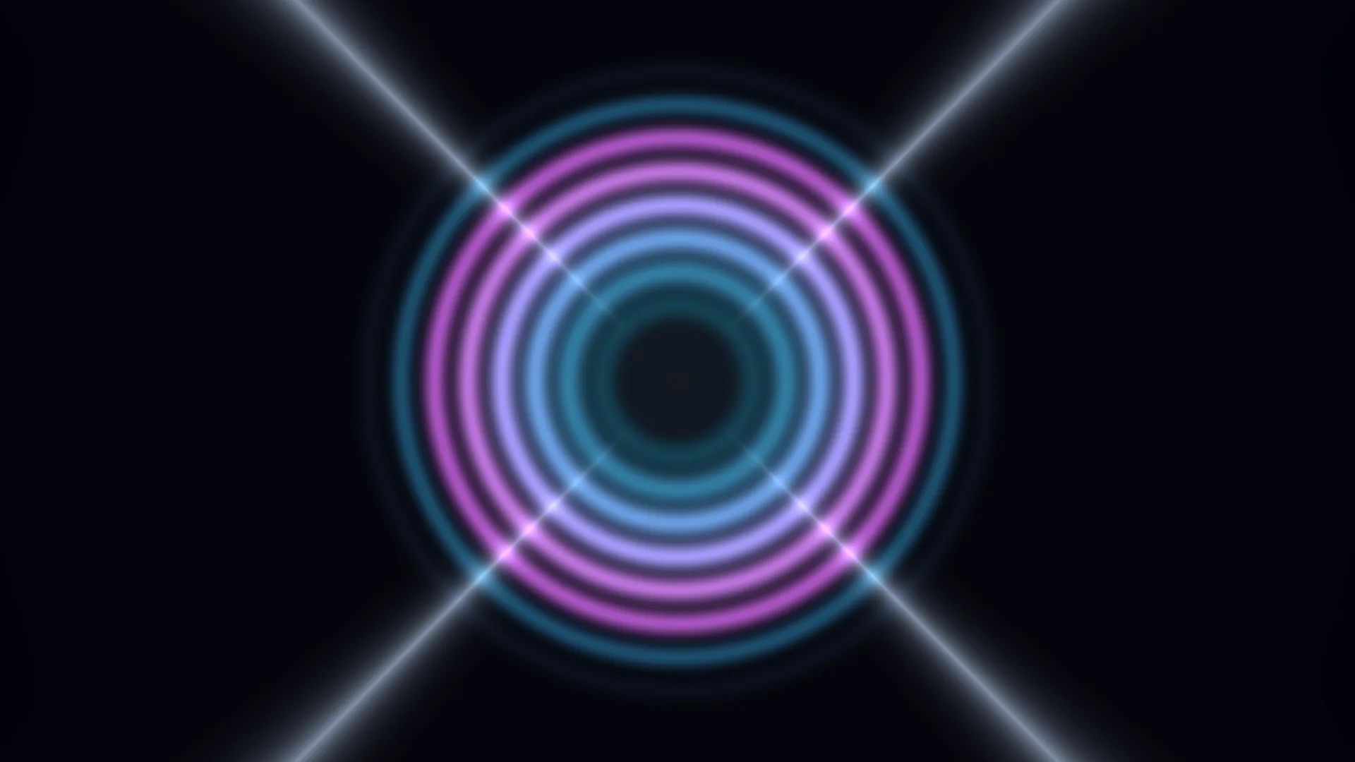 Neon rings crossed by diagonal light — neon rings wallpaper at 3840x2160