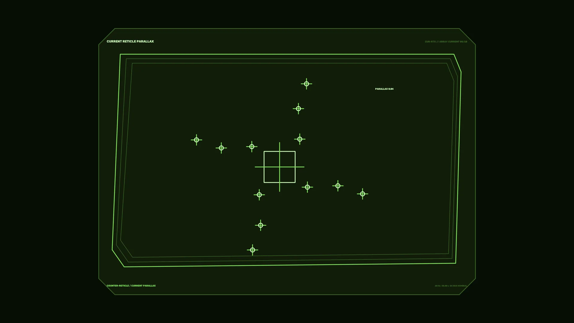 Green Reticle Geometry on a Dark Field — green reticle wallpaper at 3840x2160