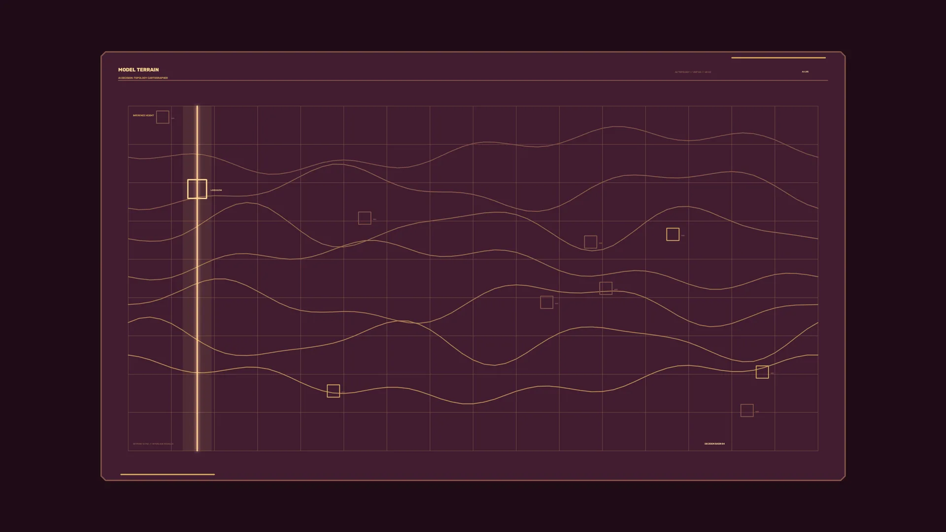 Contour Lines on a Burgundy Terrain Grid — contour lines wallpaper at 3840x2160