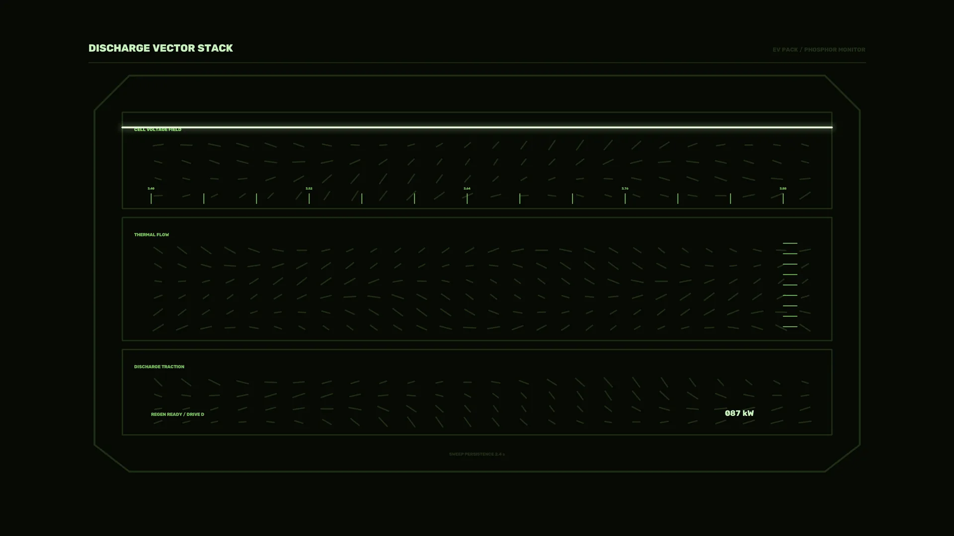 Green Vector Fields on a Black Technical Grid — vector field wallpaper at 3840x2160