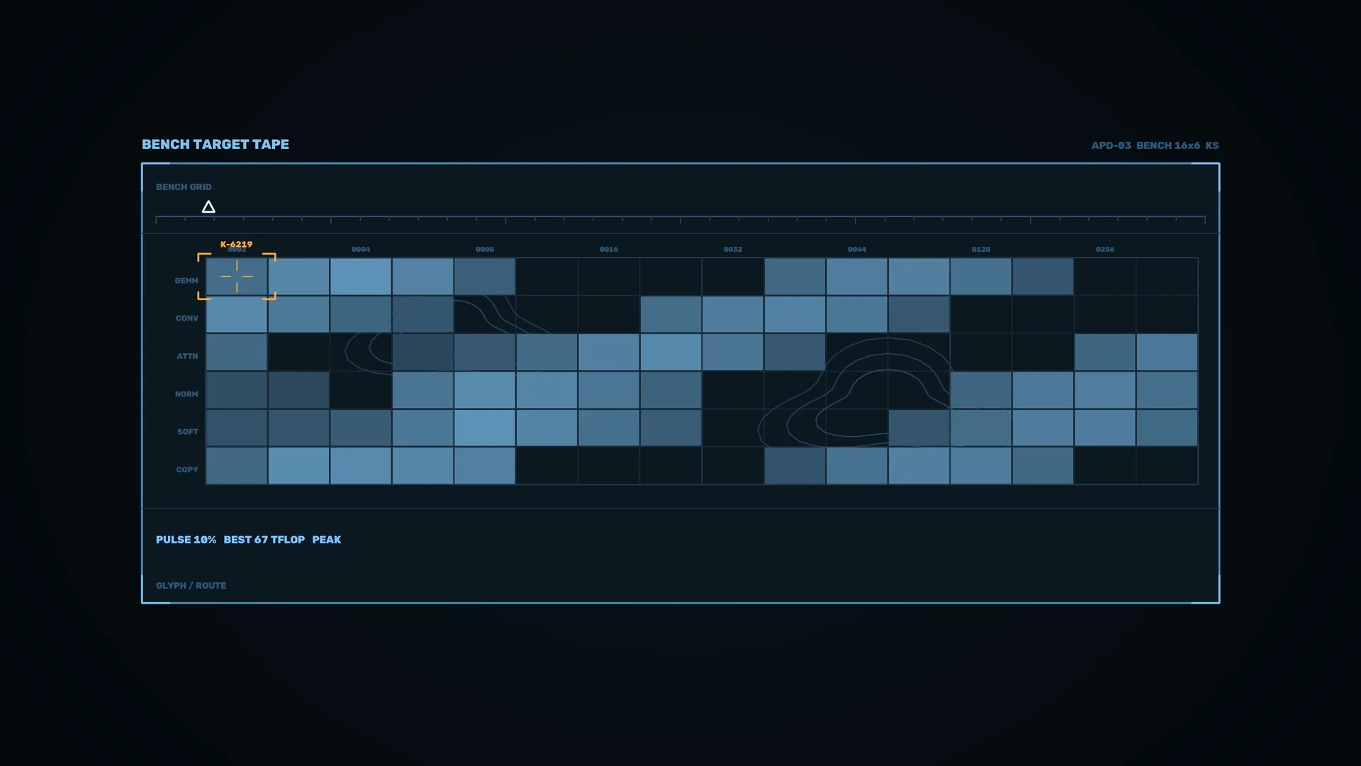 Blue grid interface with contour-line accents — technical interface wallpaper at 3840x2160