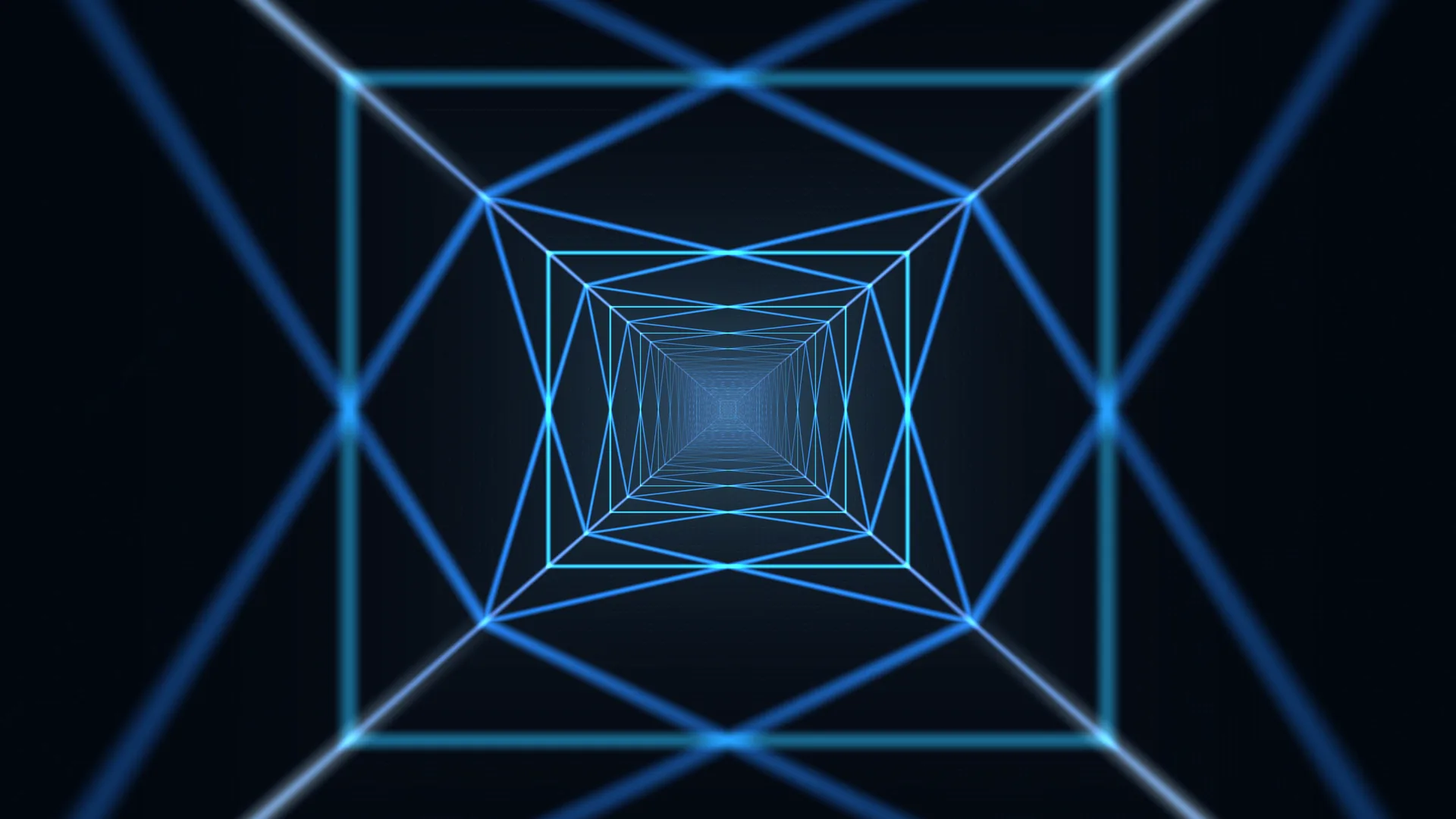 Blue geometric tunnel in deep space — geometric tunnel wallpaper at 3840x2160