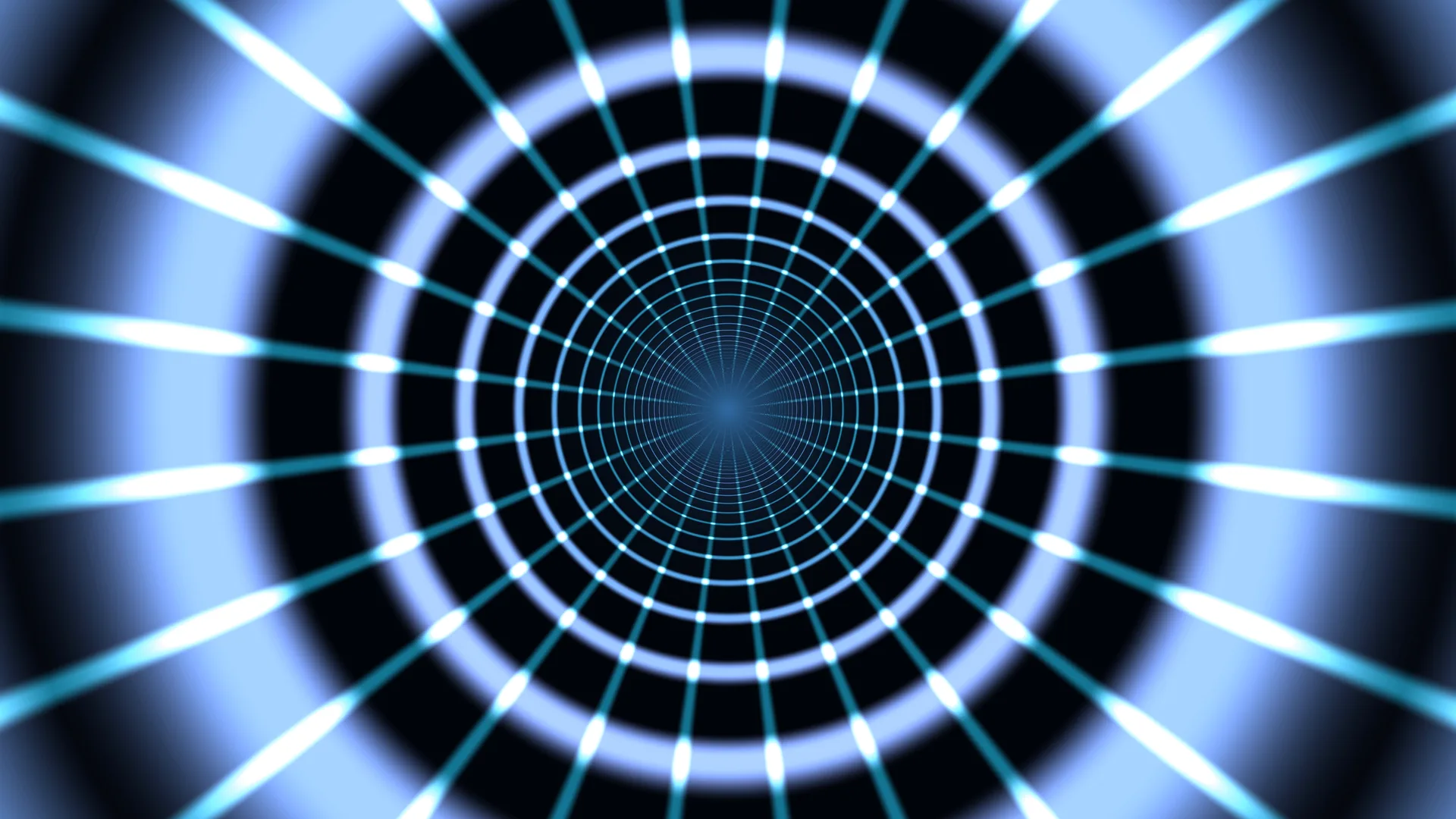 Concentric blue tunnel of light and geometry — tunnel wallpaper at 3840x2160