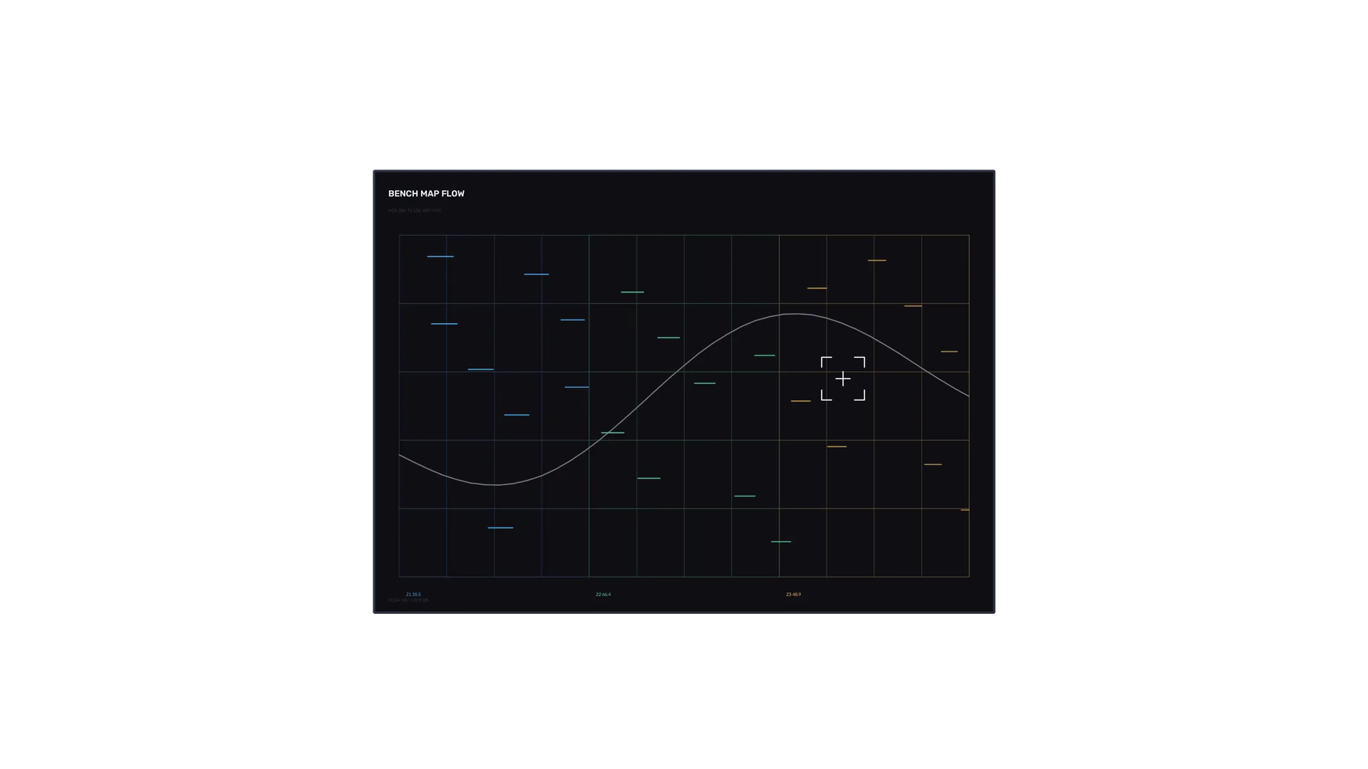 Dark grid map with curve and signal marks — coordinate grid wallpaper at 3840x2160