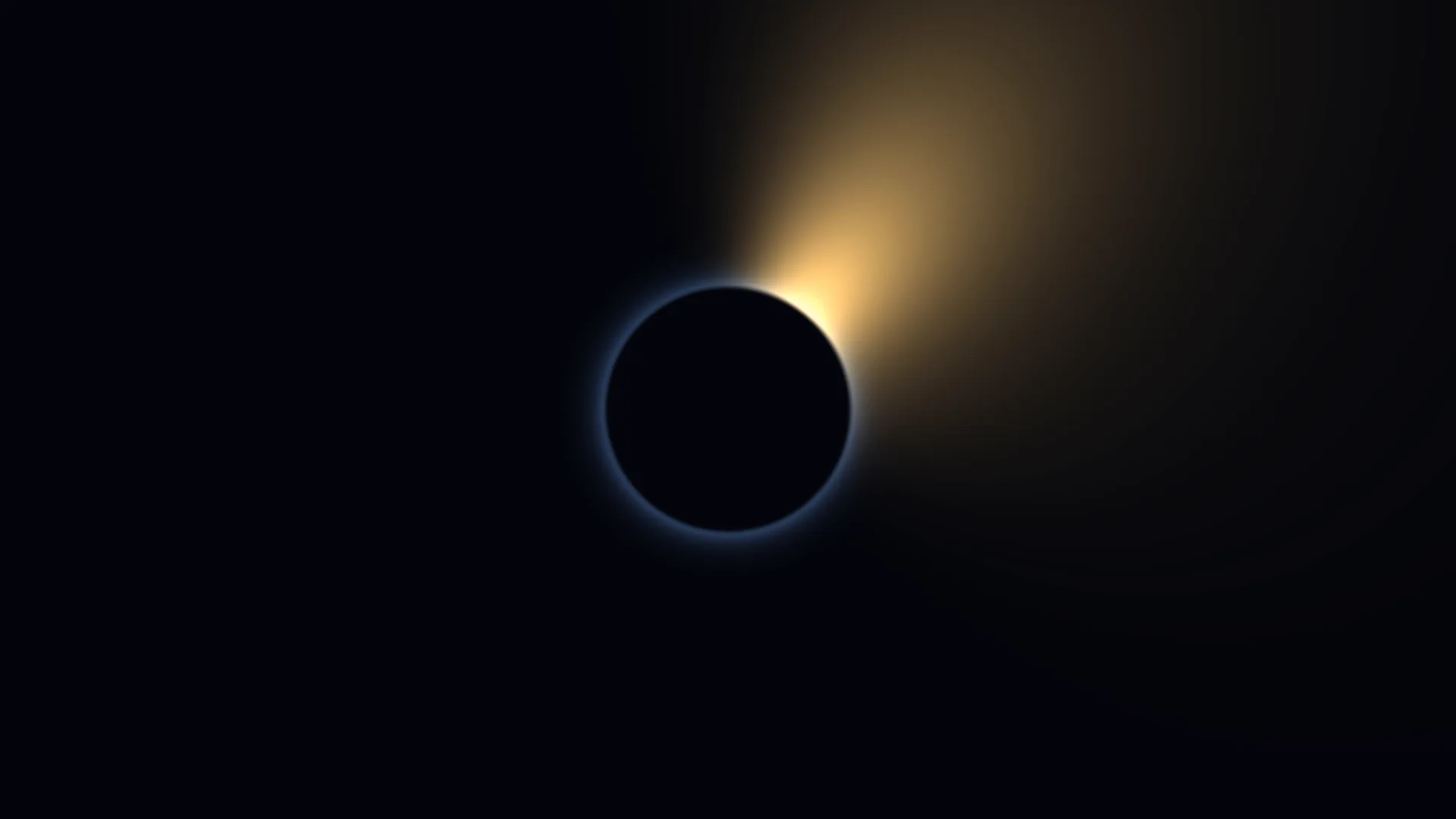 Dark eclipse with a ring of blue light — eclipse wallpaper at 3840x2160