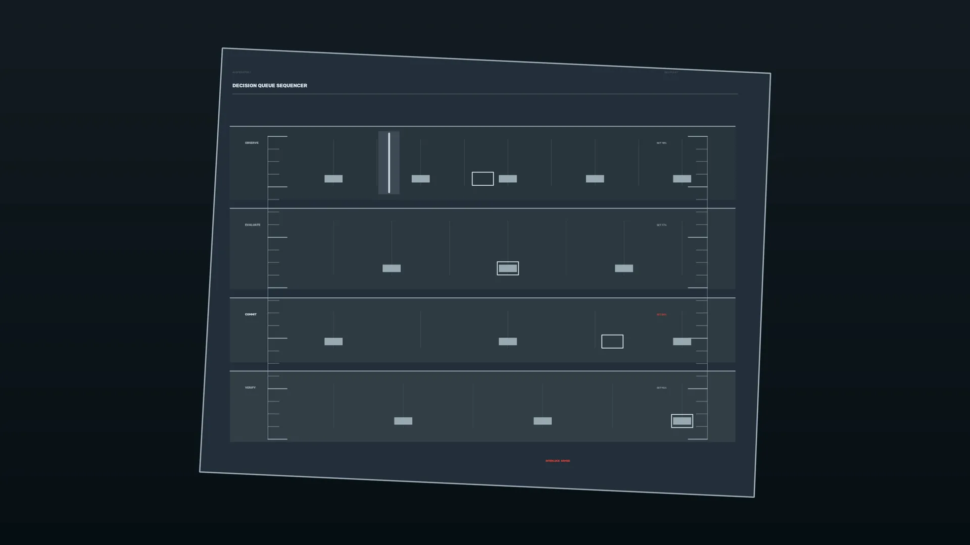 Dark decision queue sequencer interface — decision queue wallpaper at 3840x2160