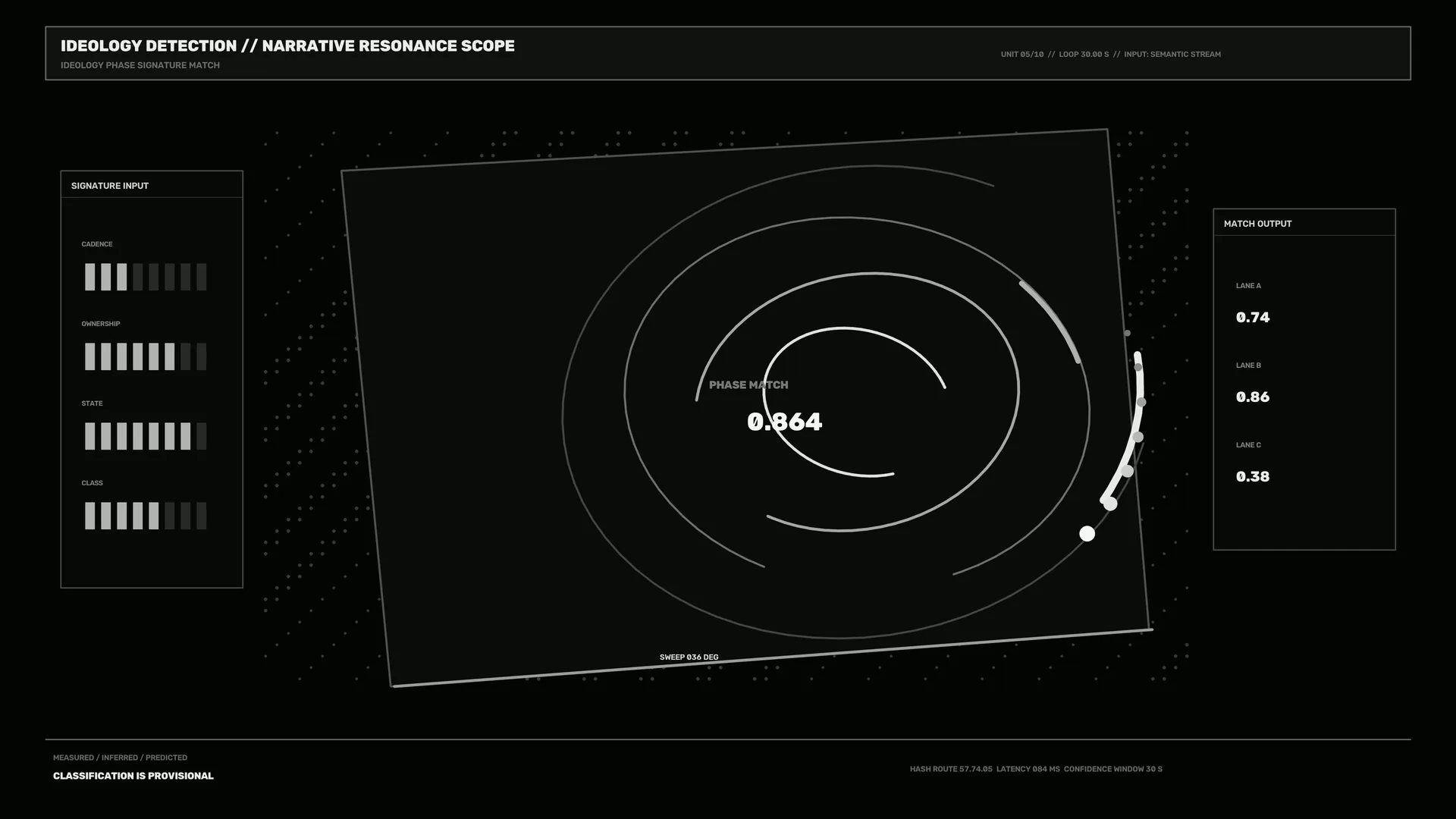 Monochrome Orbital Interface with Signal Rings — orbital interface wallpaper at 3840x2160