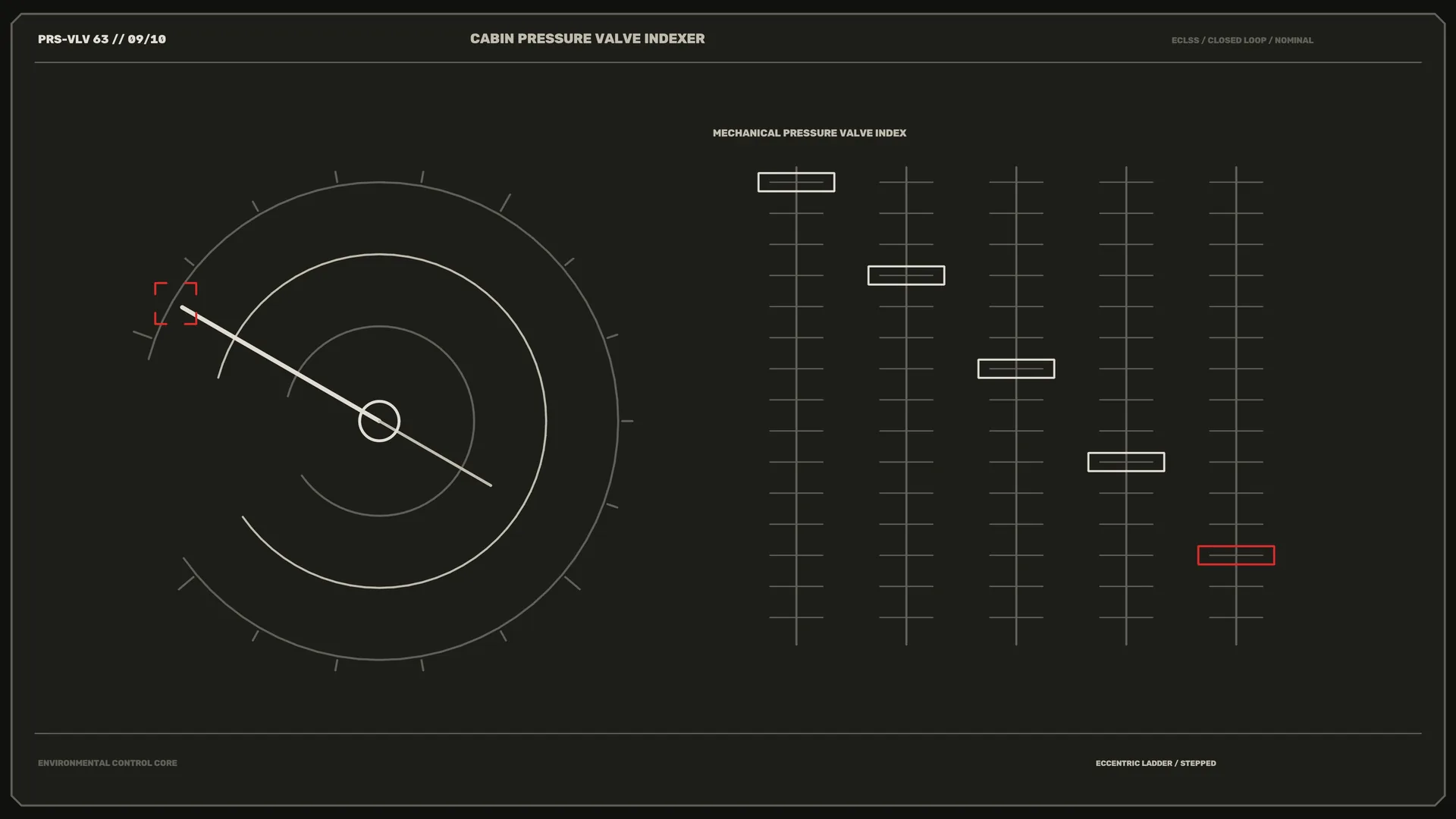 Cabin pressure valve index in dark schematic — technical schematic wallpaper at 3840x2160