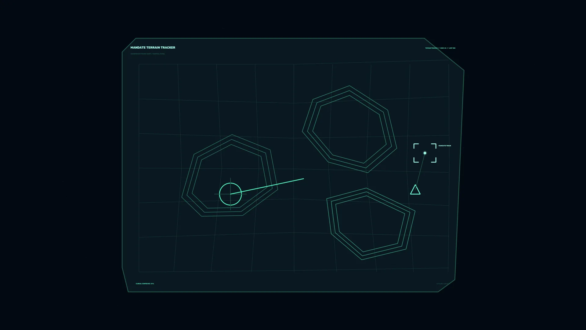 Neon terrain tracker with geometric orbit lines — terrain tracker wallpaper at 3840x2160