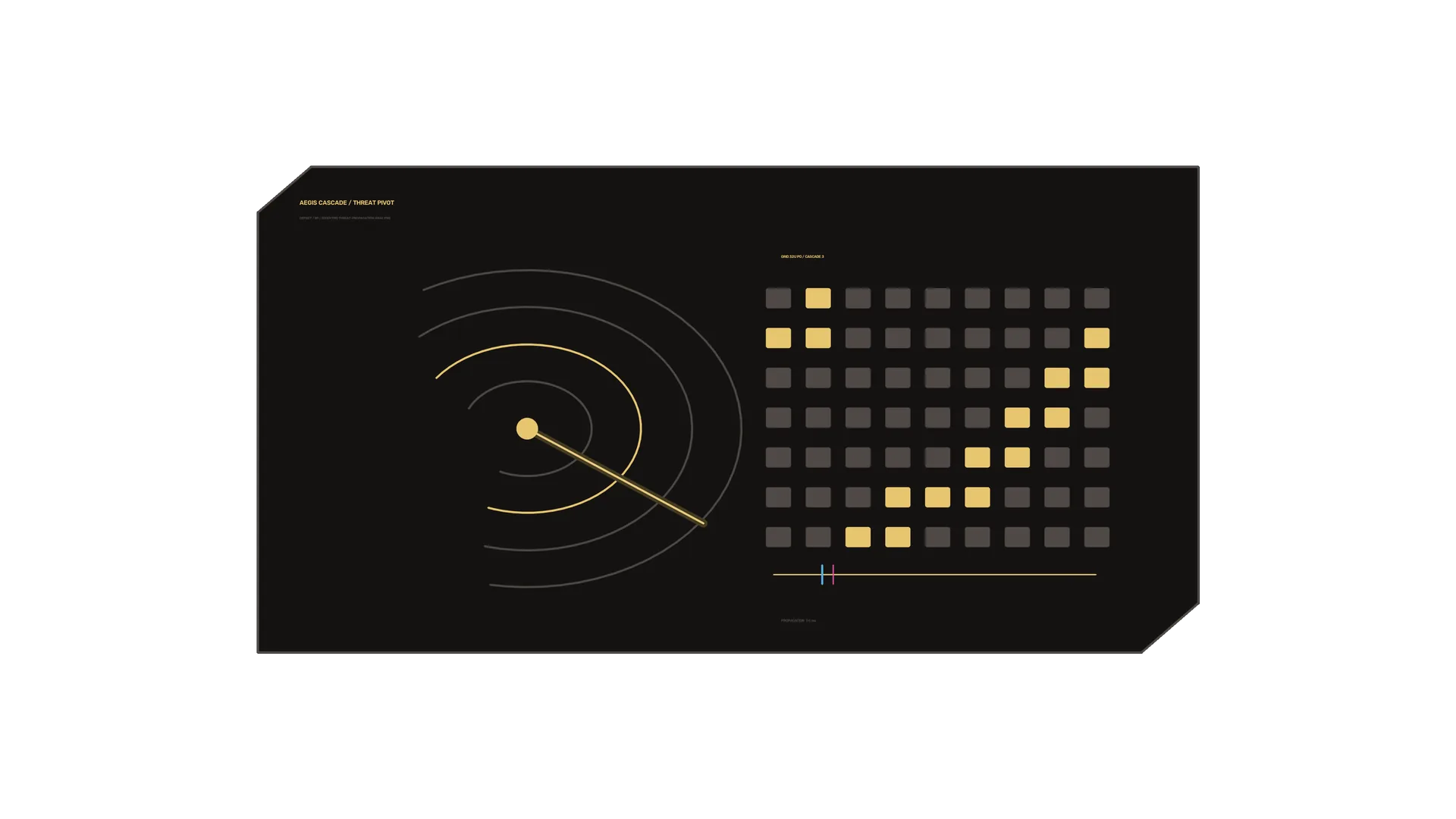 Orbital diagram with amber signal grid — orbital diagram wallpaper at 3840x2160