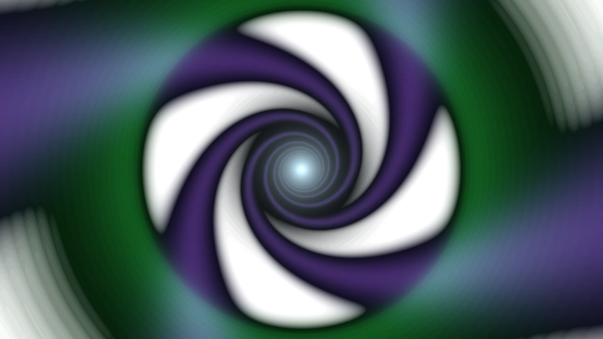 Violet spiral with cyan and green light — spiral wallpaper at 3840x2160