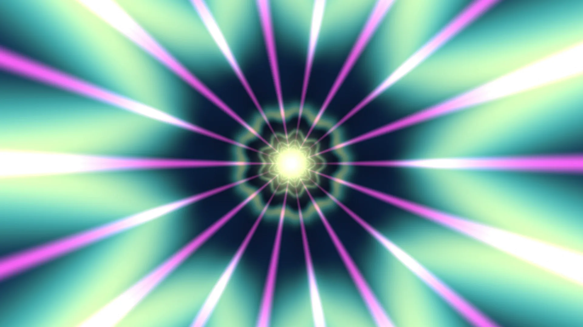 Radial neon light converging on a luminous center — radial light wallpaper at 3840x2160