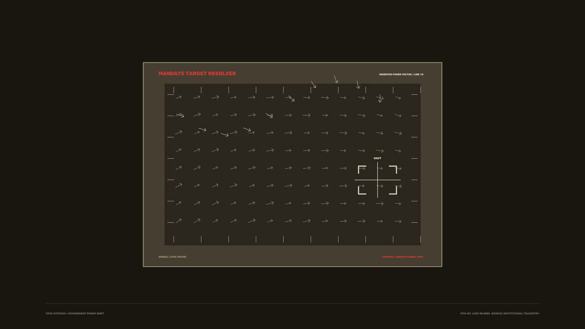 Mandate Target Resolver with Directional Grid — directional grid wallpaper at 3840x2160
