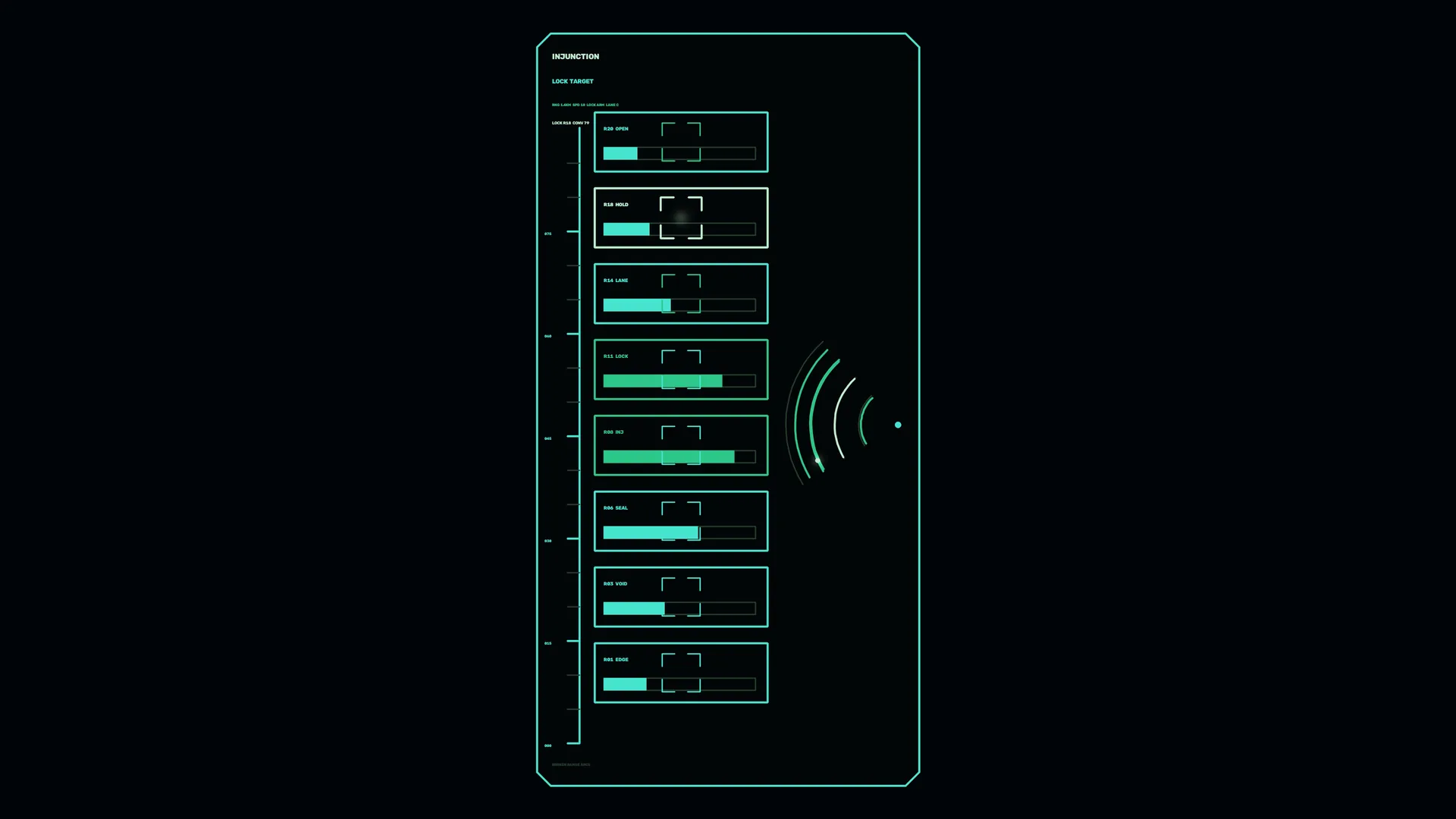 Neon Interface with Orbital Signal Arcs — interface wallpaper at 3840x2160