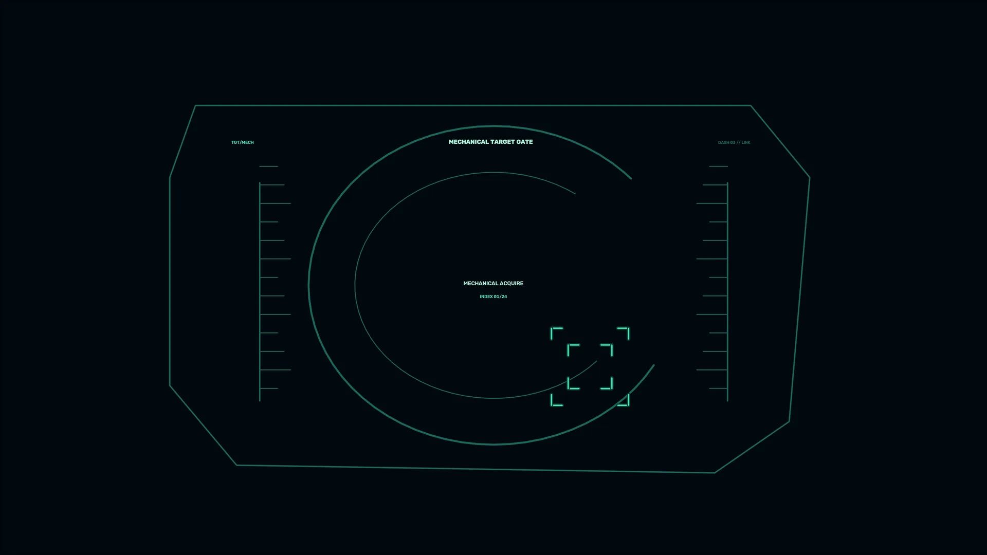 Teal target interface on a dark field — target interface wallpaper at 3840x2160