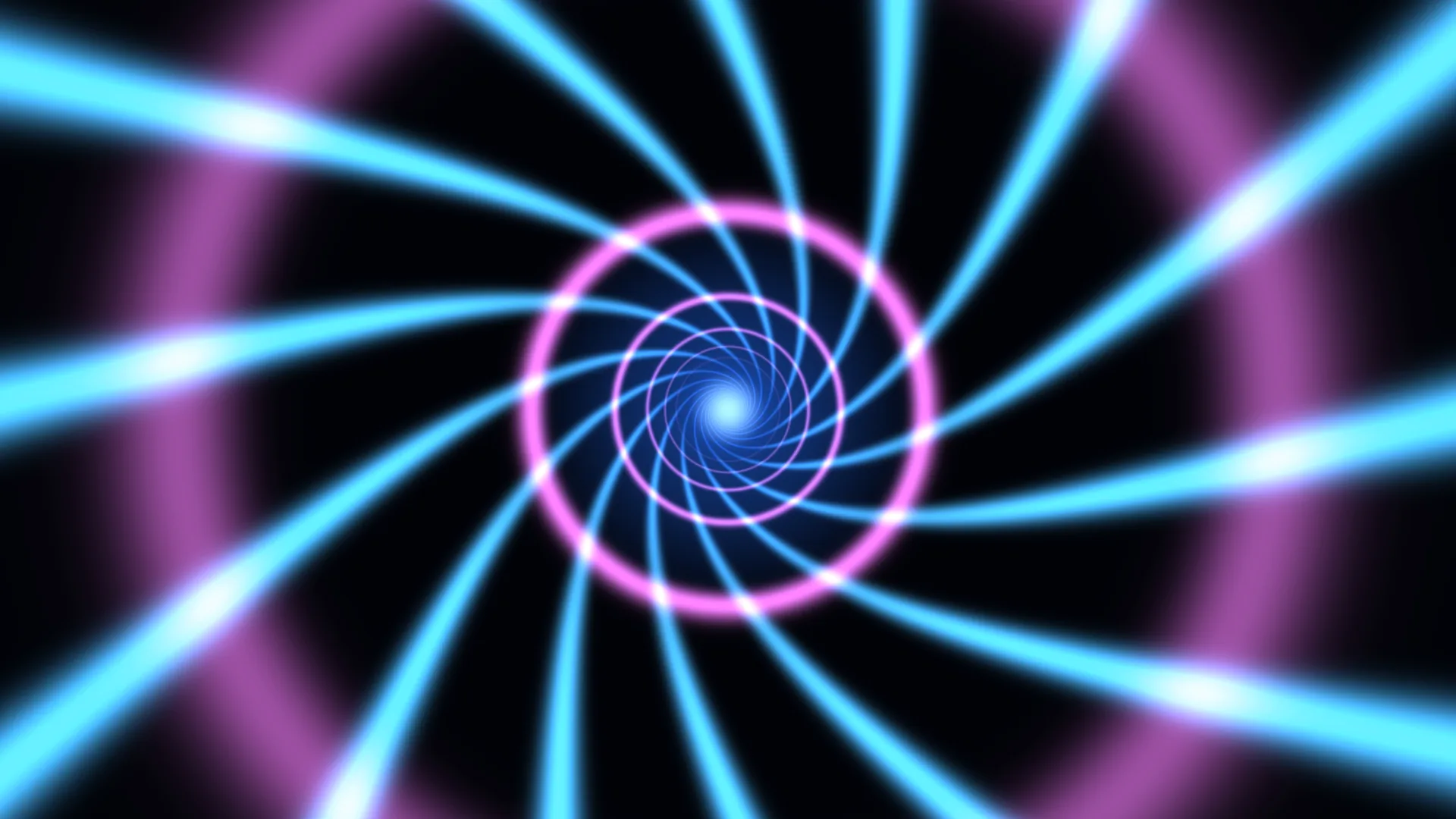 Cyan Spiral with Violet Rings in Black Space — spiral wallpaper at 3840x2160
