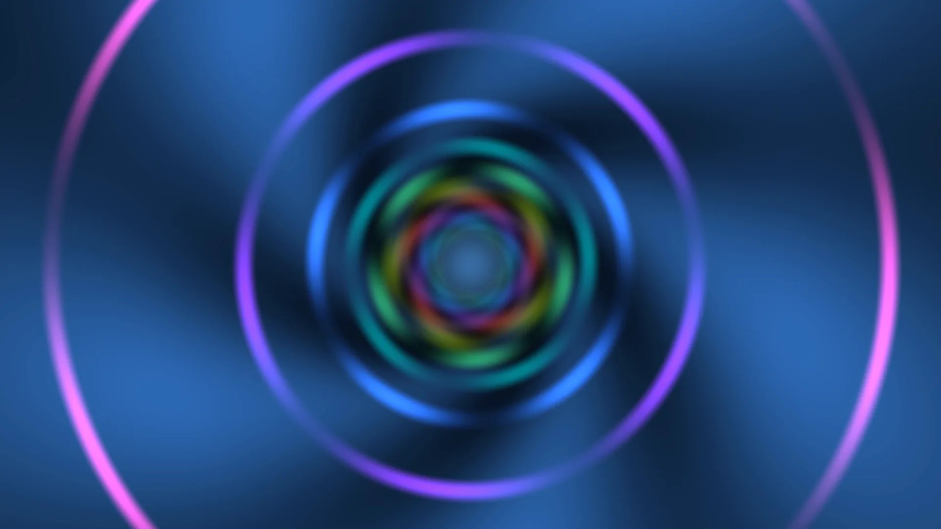 Concentric neon rings in a blue field — concentric rings wallpaper at 3840x2160